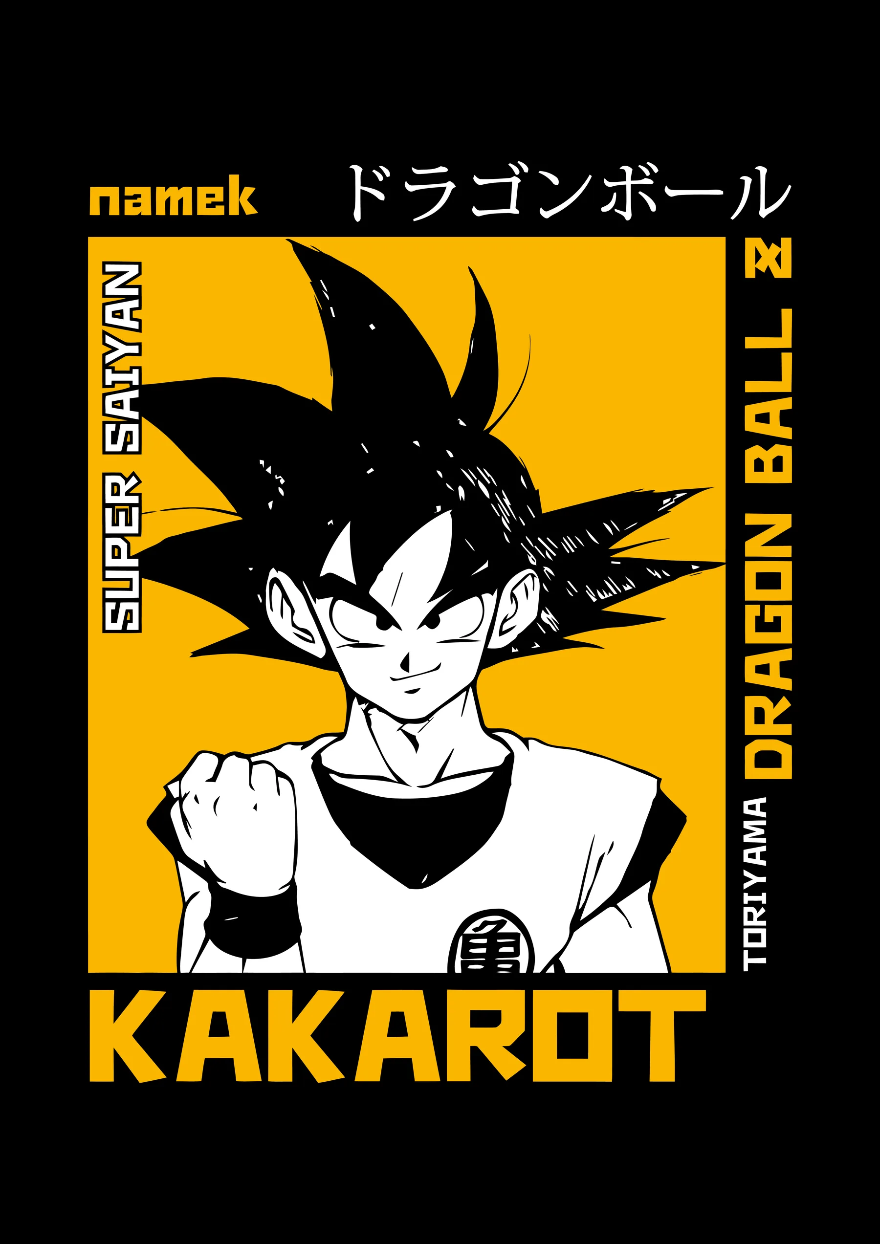 Goku Super Saiyan Kakaroto Retrato Amarillo