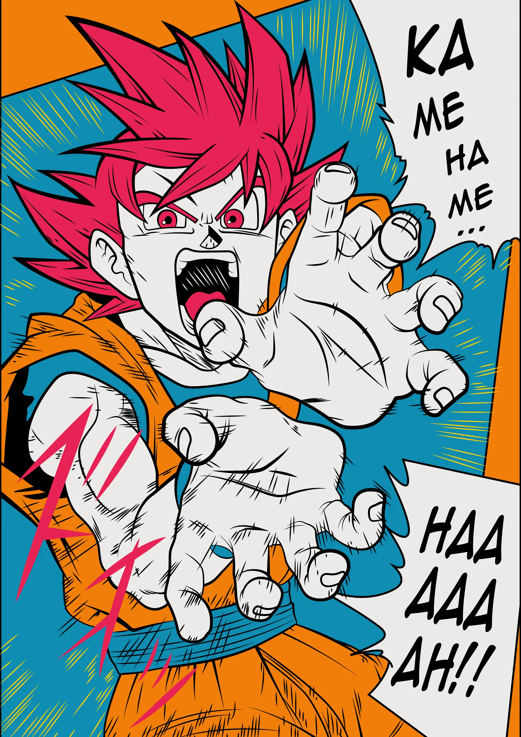 Goku Super Saiyan God Kamehameha Grito