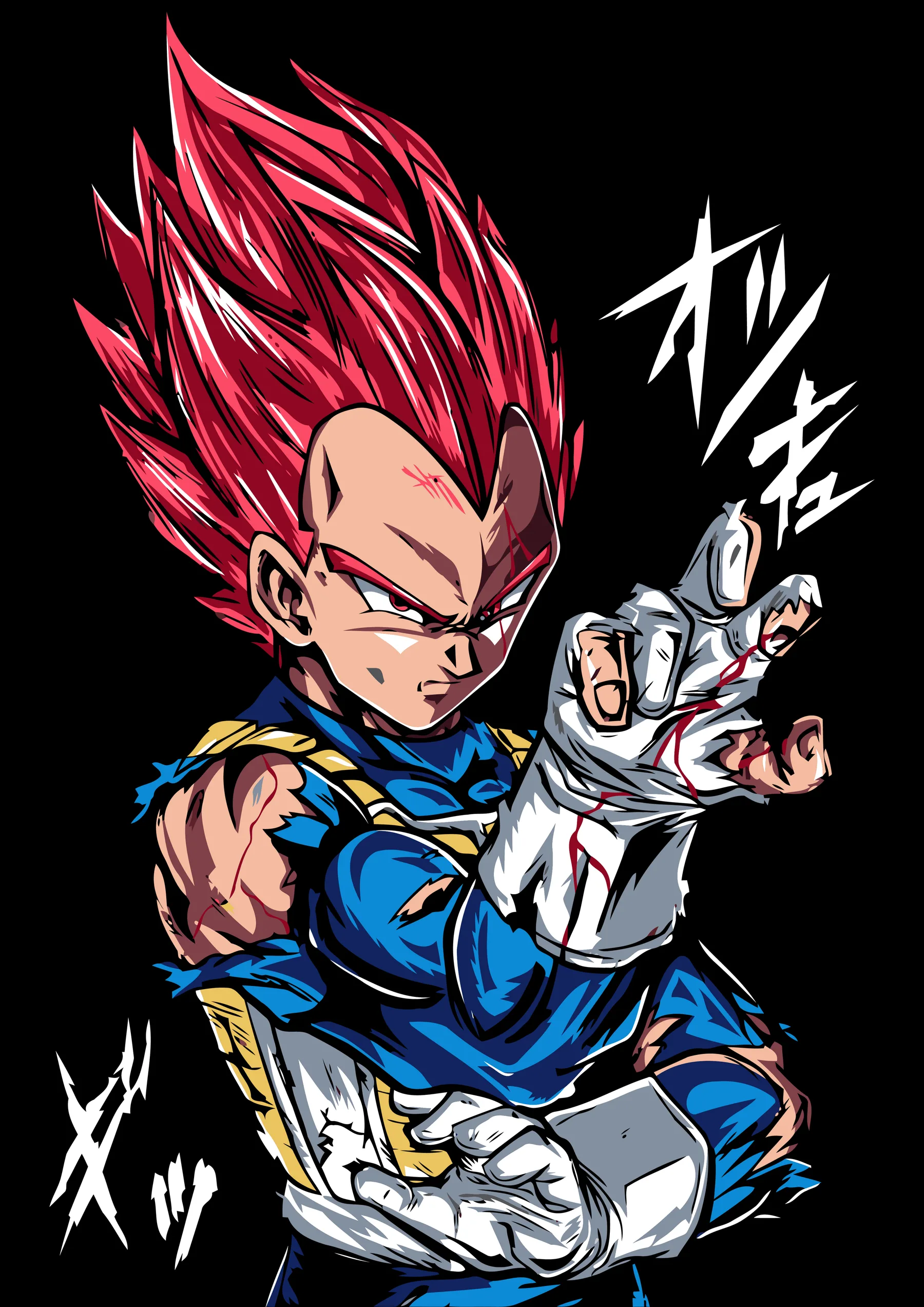 Vegeta Super Saiyan God Puño