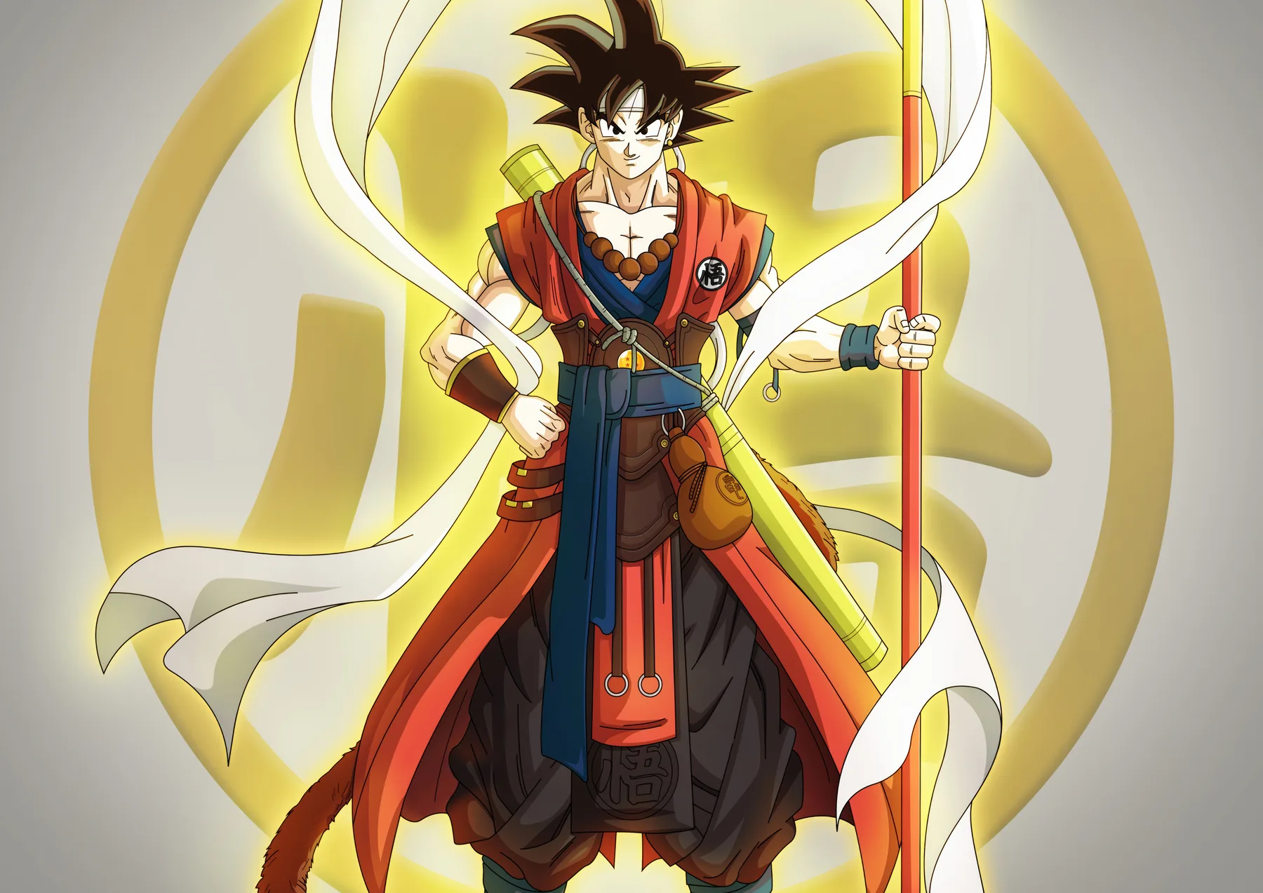 Goku Guerrero Samurai Báculo Dorado
