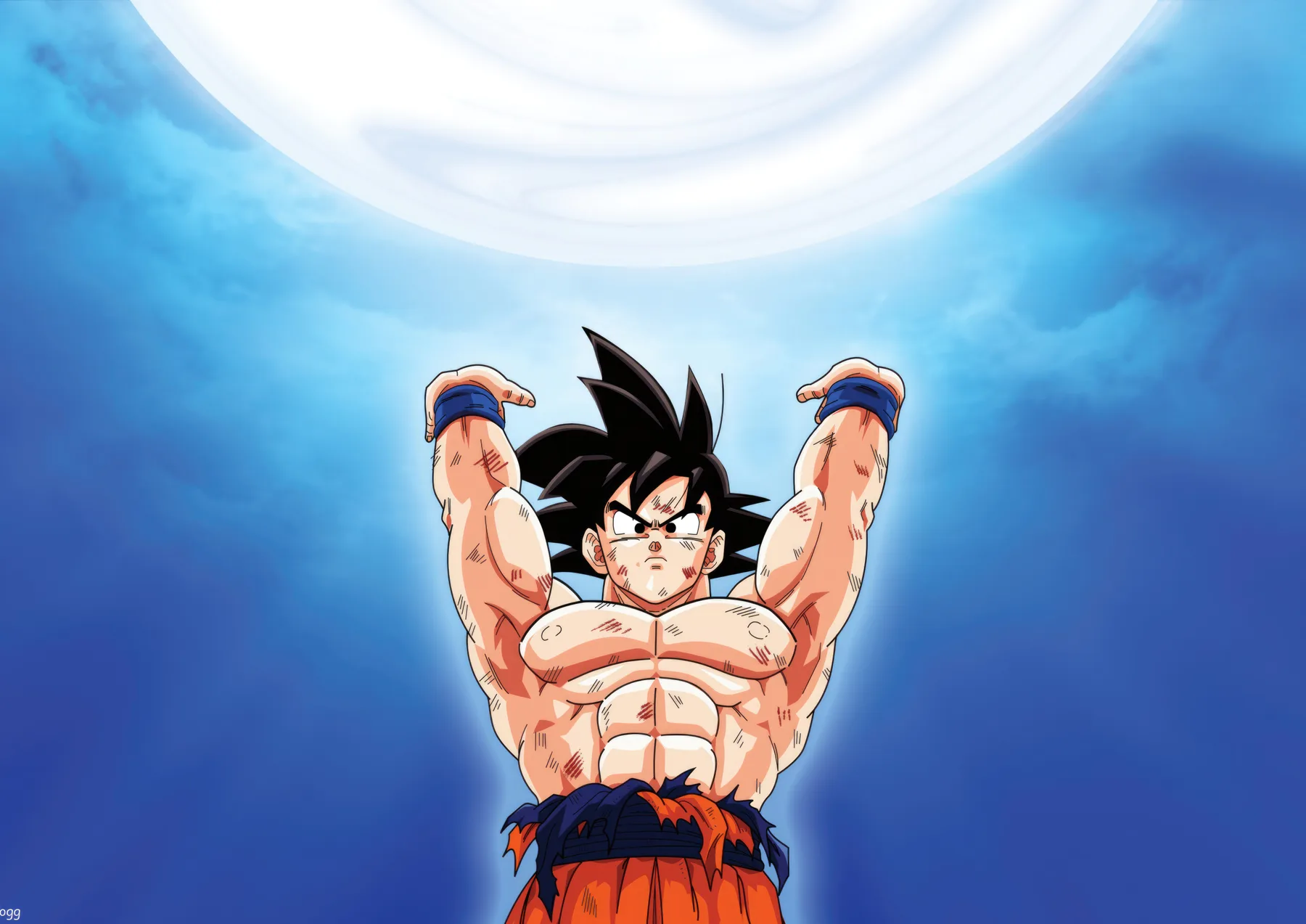 Goku Brazos en Alto Genkidama Cielo