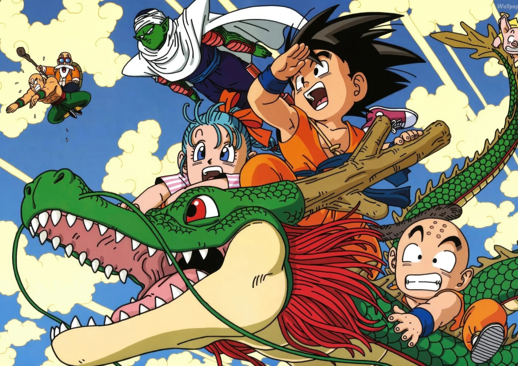 Dragon Ball Clásico Volando en Shenron