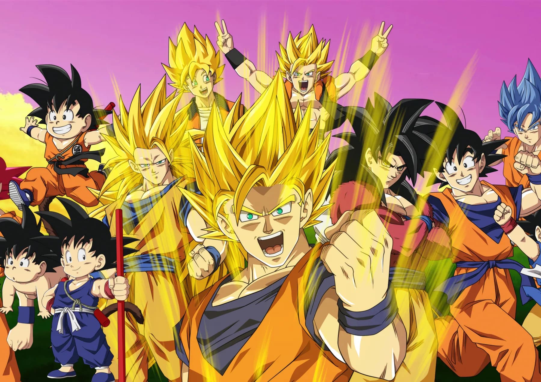 Super Saiyans Elenco Dorado Completo