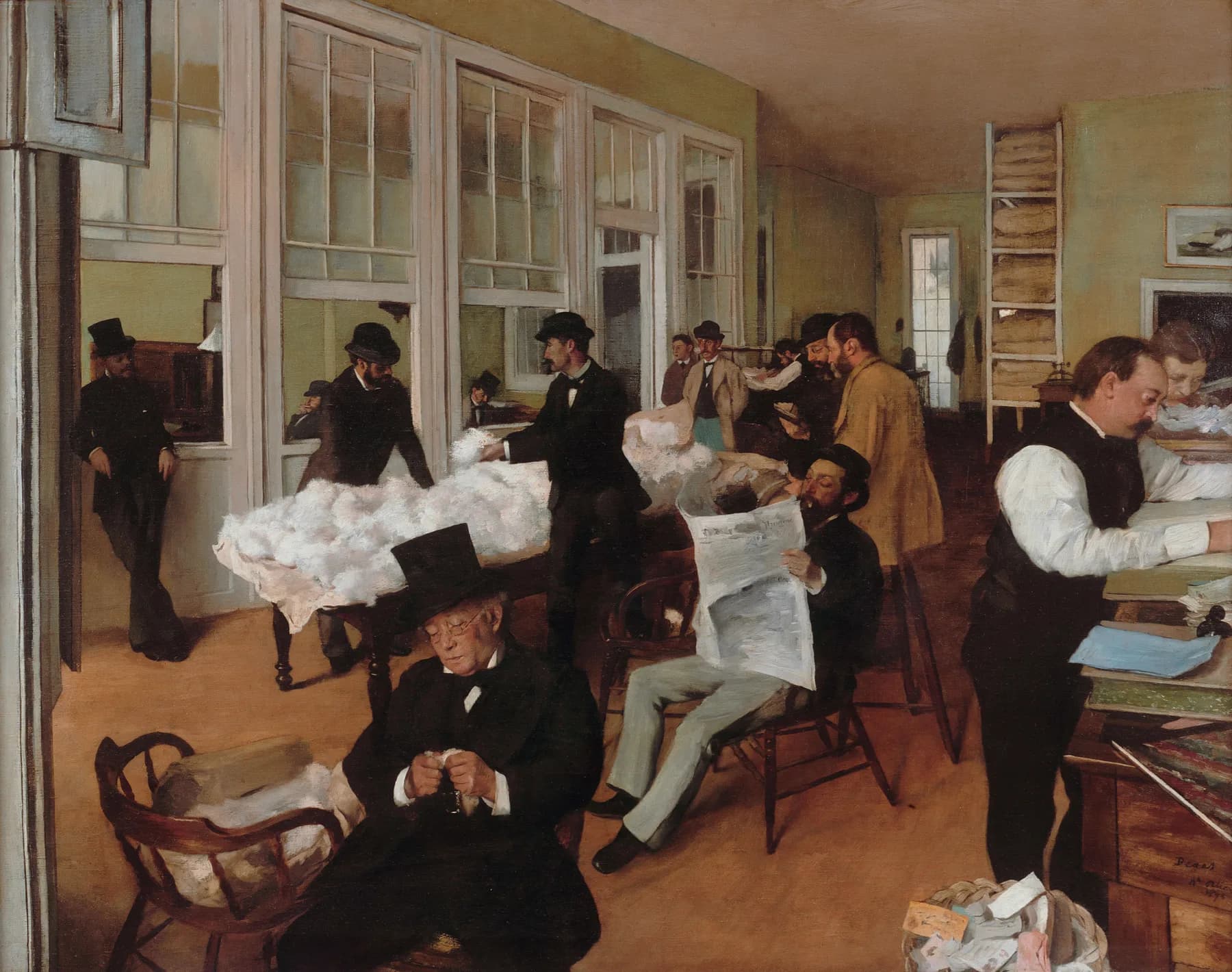 Escena de Interior con Caballeros - Edgar Degas