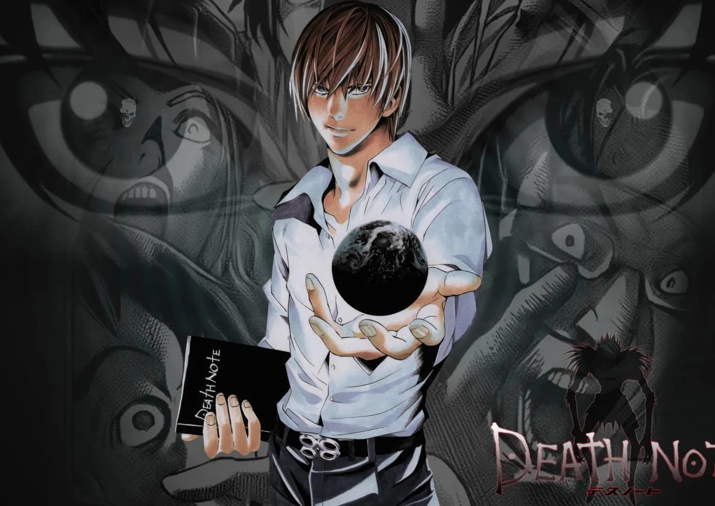 Light Yagami con Cuaderno y Globo Oscuro