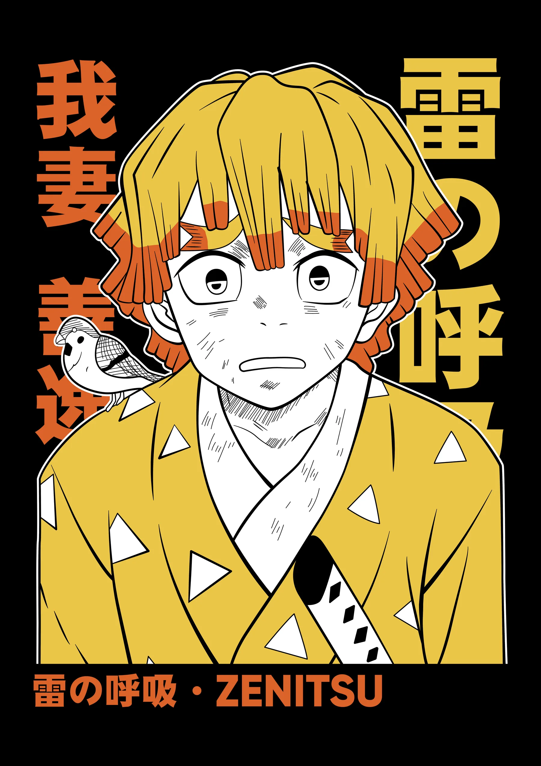 Zenitsu Agatsuma y Chuntaro Retrato