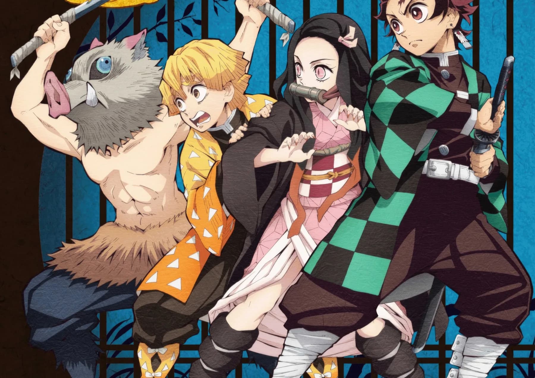 Tanjiro Nezuko Zenitsu e Inosuke Grupo de Batalla