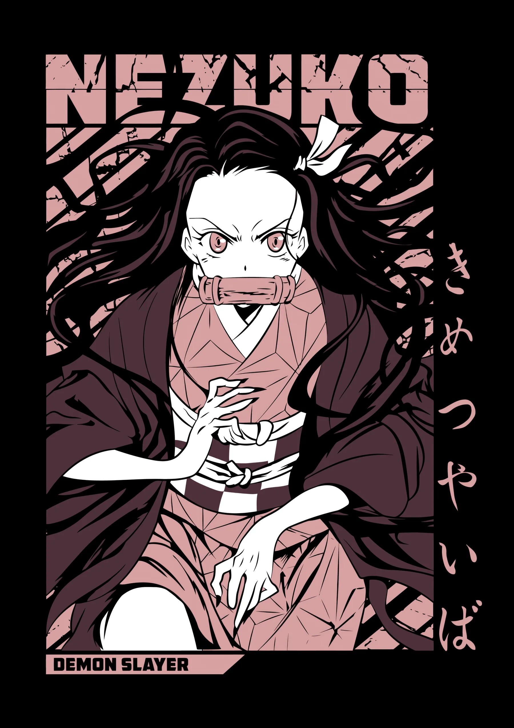Nezuko Kamado Retrato Bambú