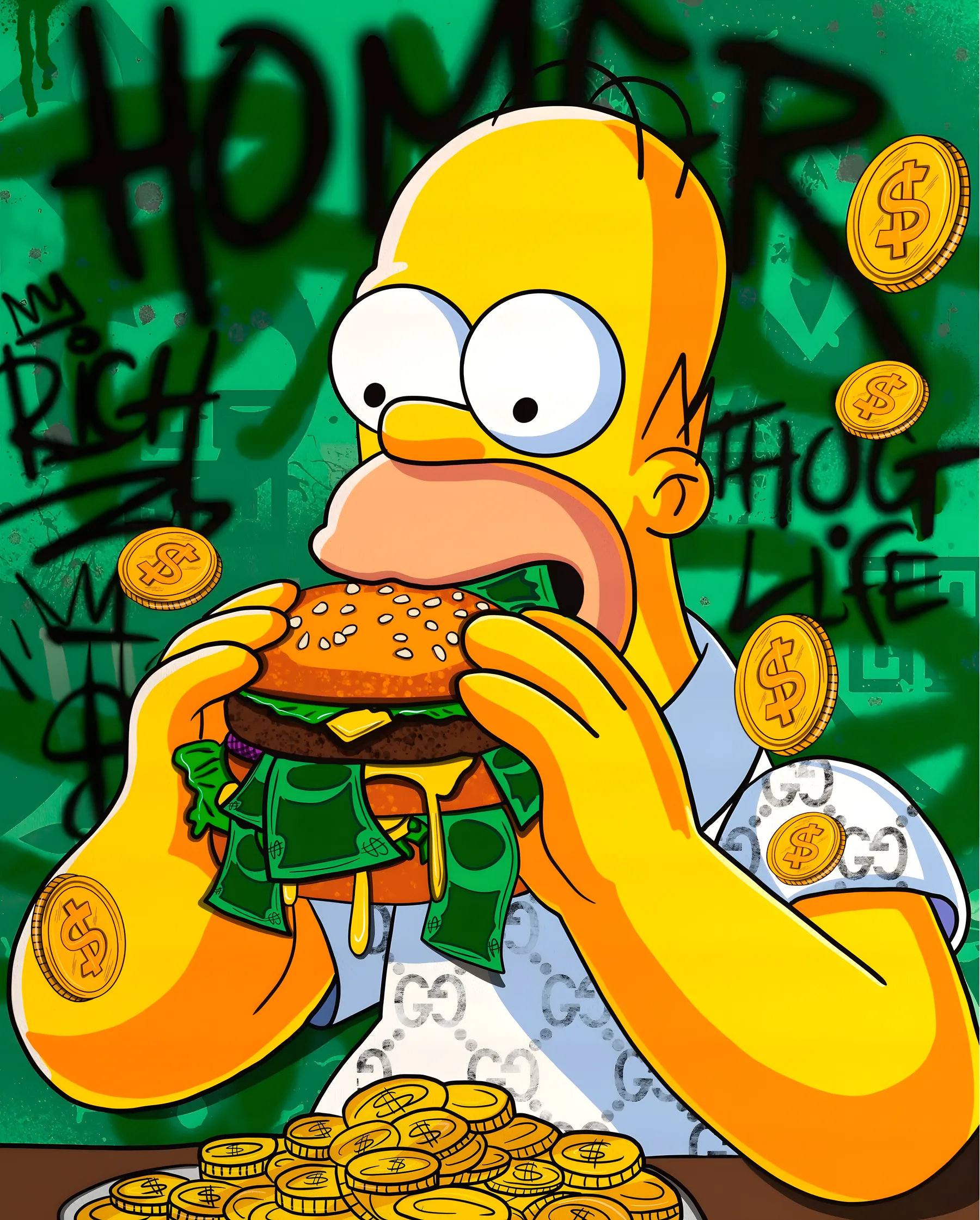 Homer Simpson Rico y Feliz