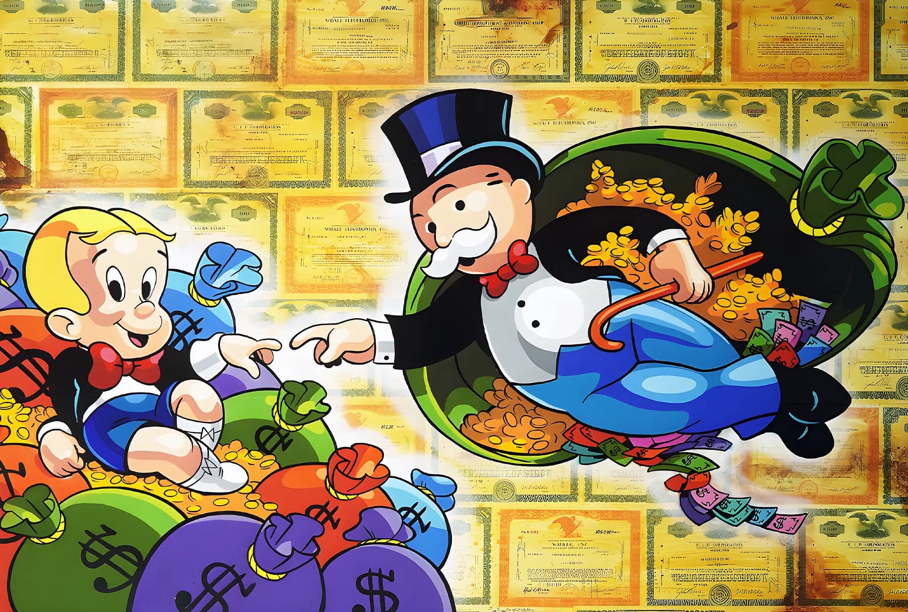 Monopoly y Richie Rich Choque de Bolsas