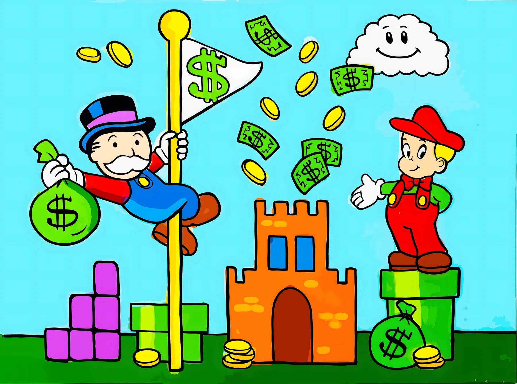 Monopoly y Richie Rich Estilo Mario Bros