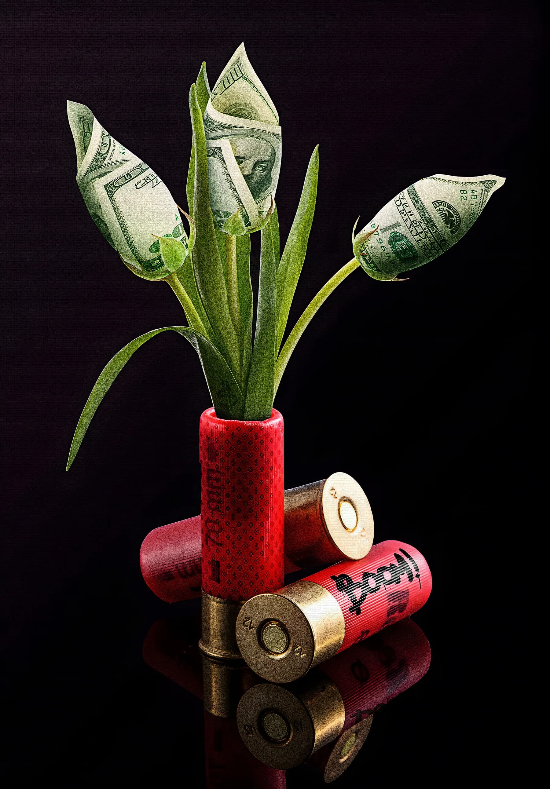 Tulipanes de Dinero en Casquillos
