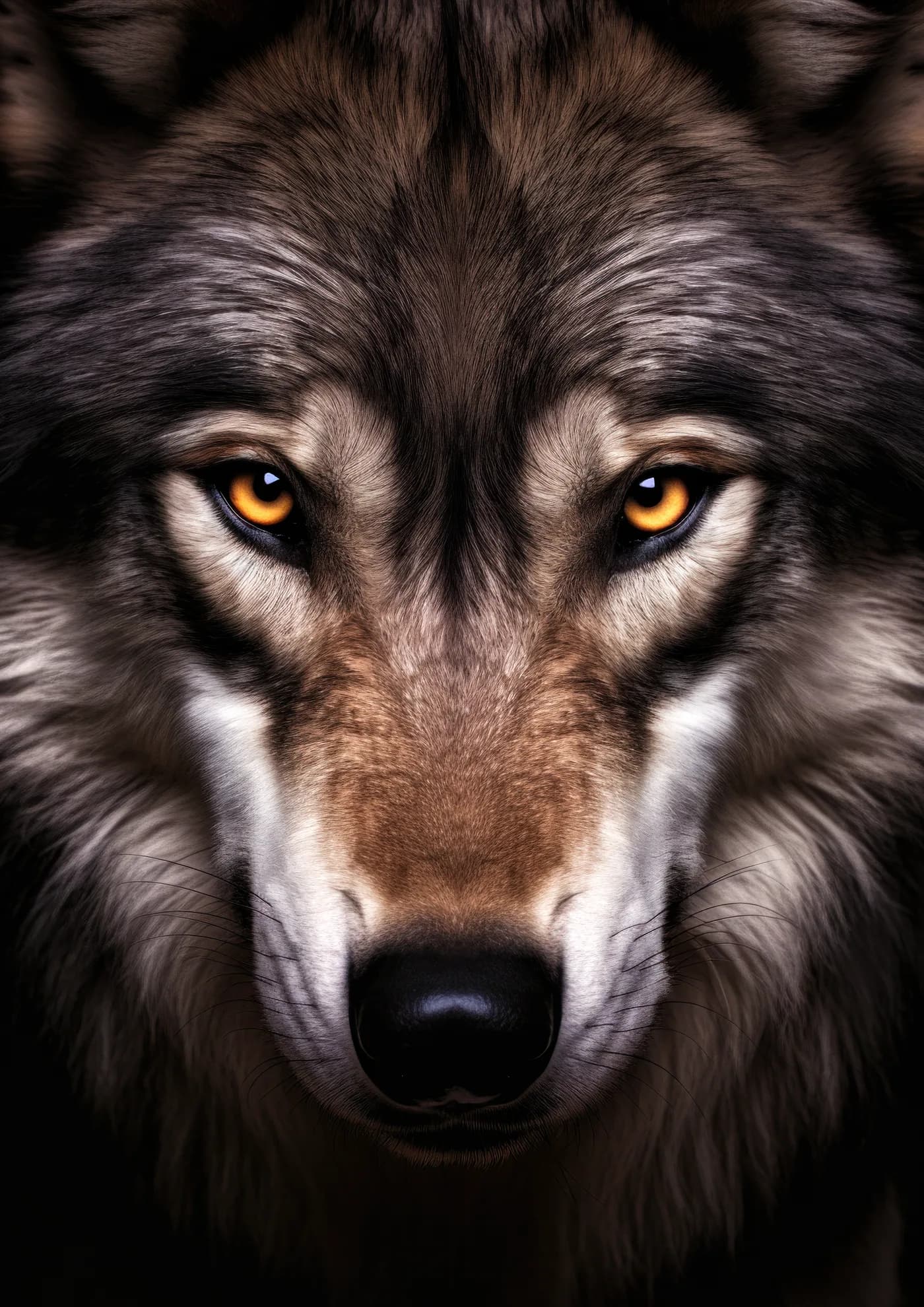 Lobo Pardo Mirada Calmada