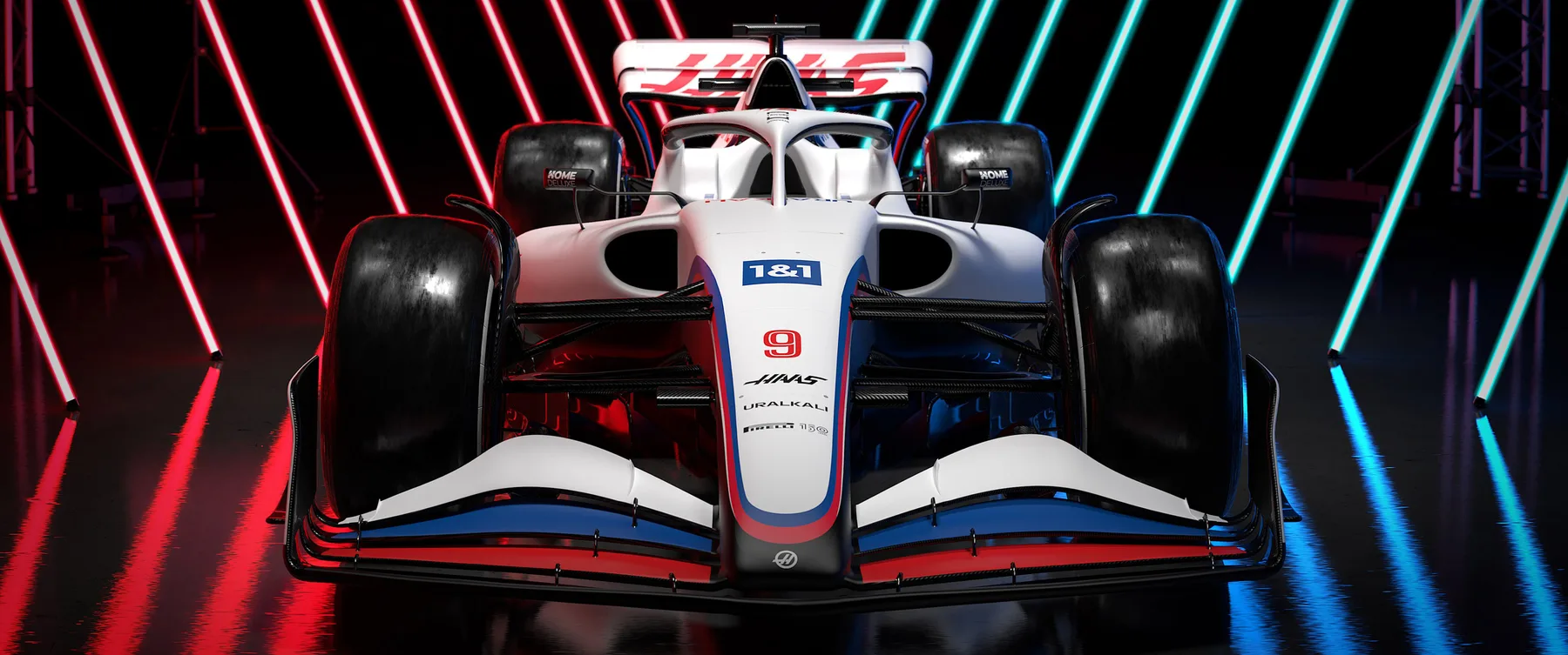 Haas F1 Frontal Neón Clásico