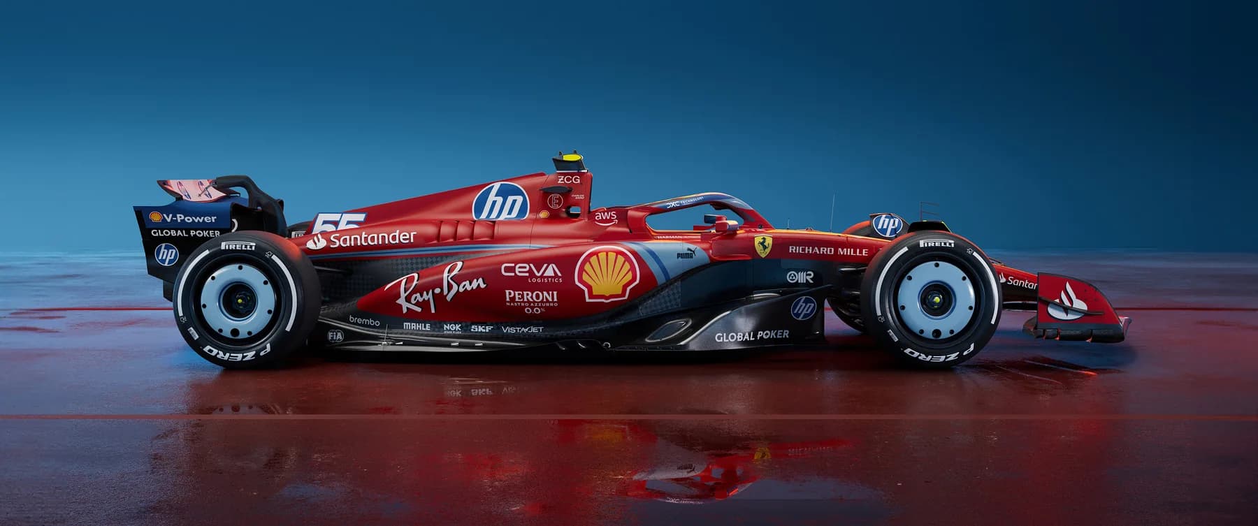 Ferrari HP F1 Lateral Azul