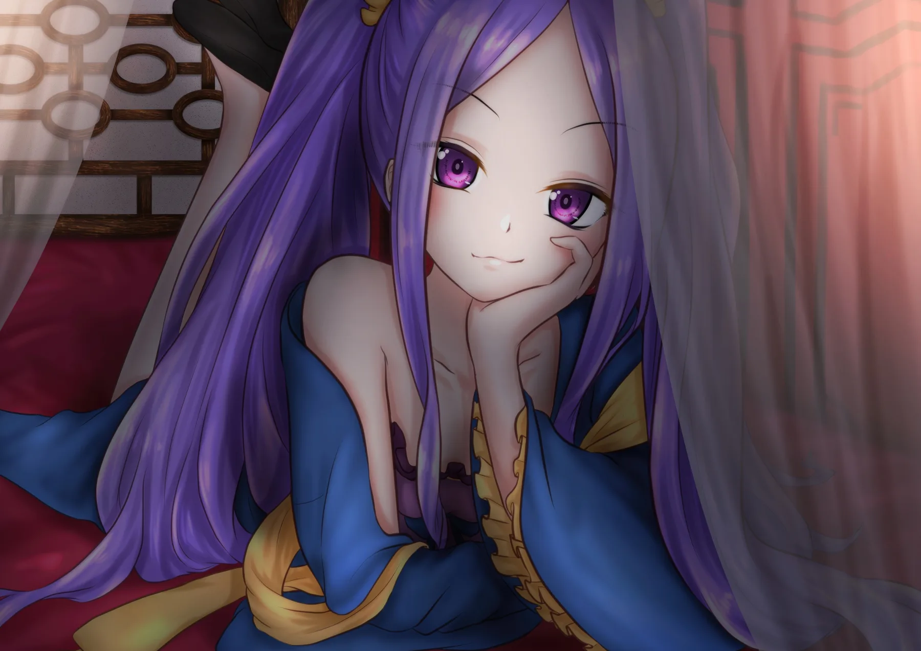 Fate Grand Order Kimono Purpura Primer Plano