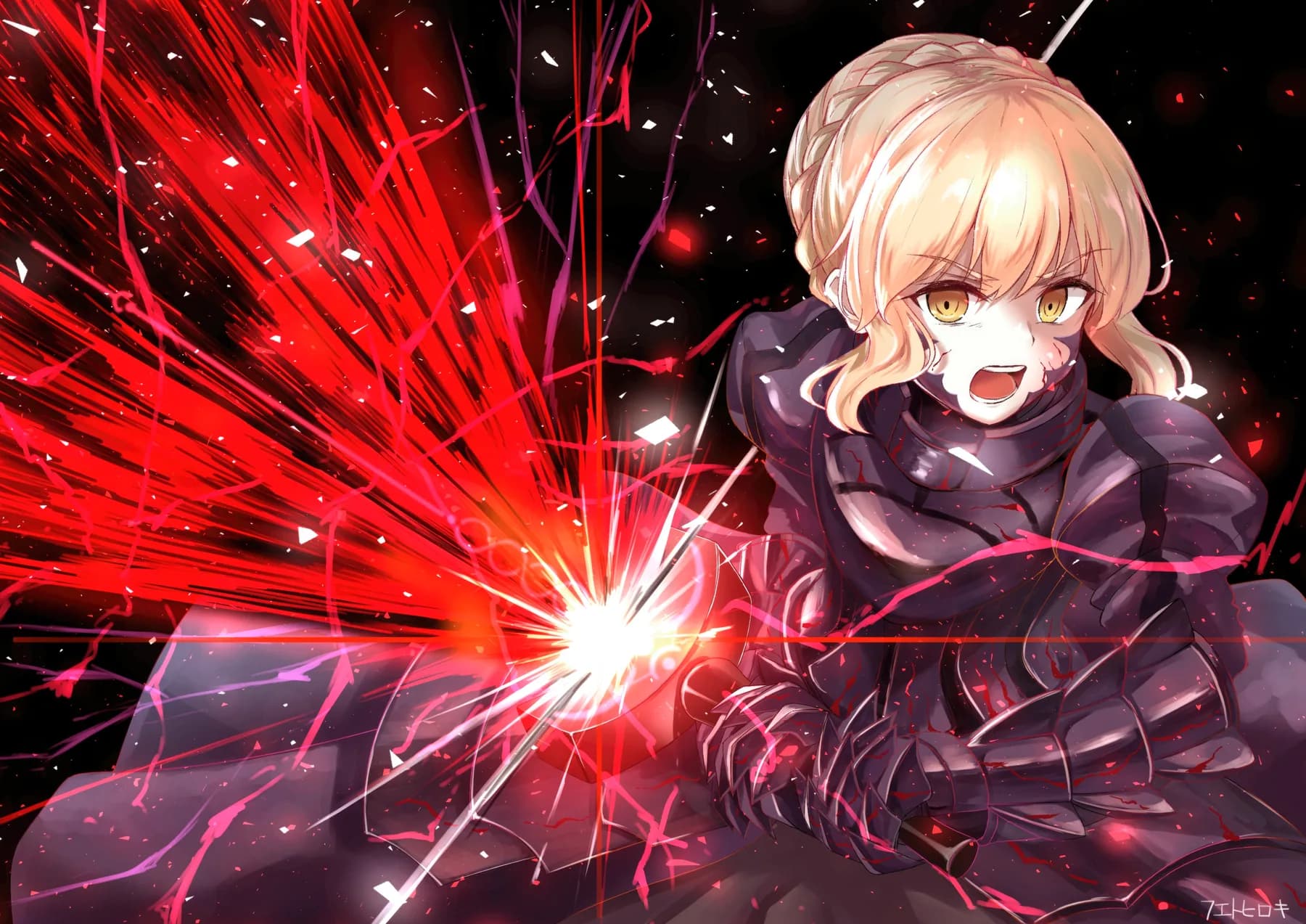 Mordred Armadura Negra Explosion Fate Grand Order