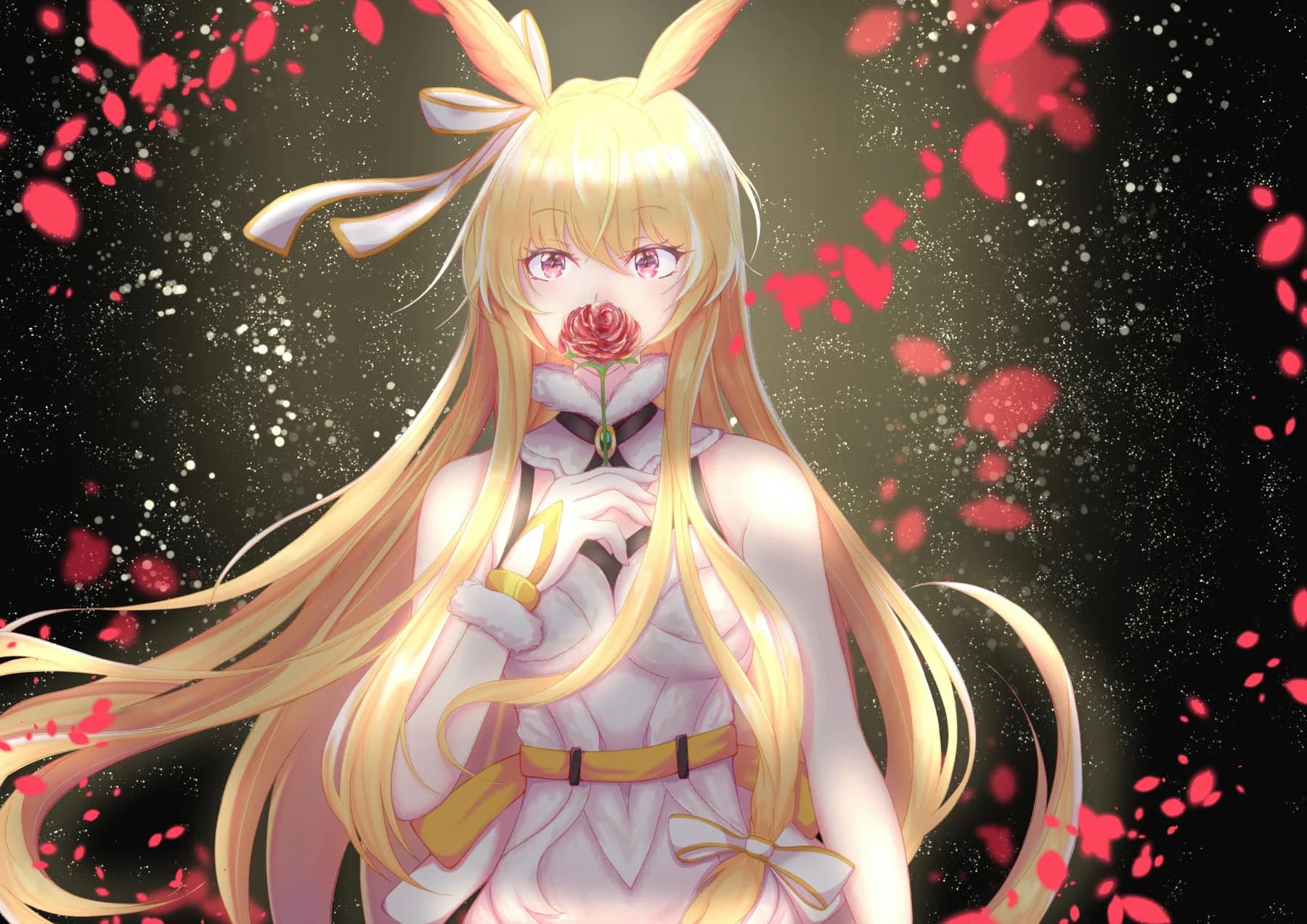 Fate Grand Order Rubia con Rosa Roja