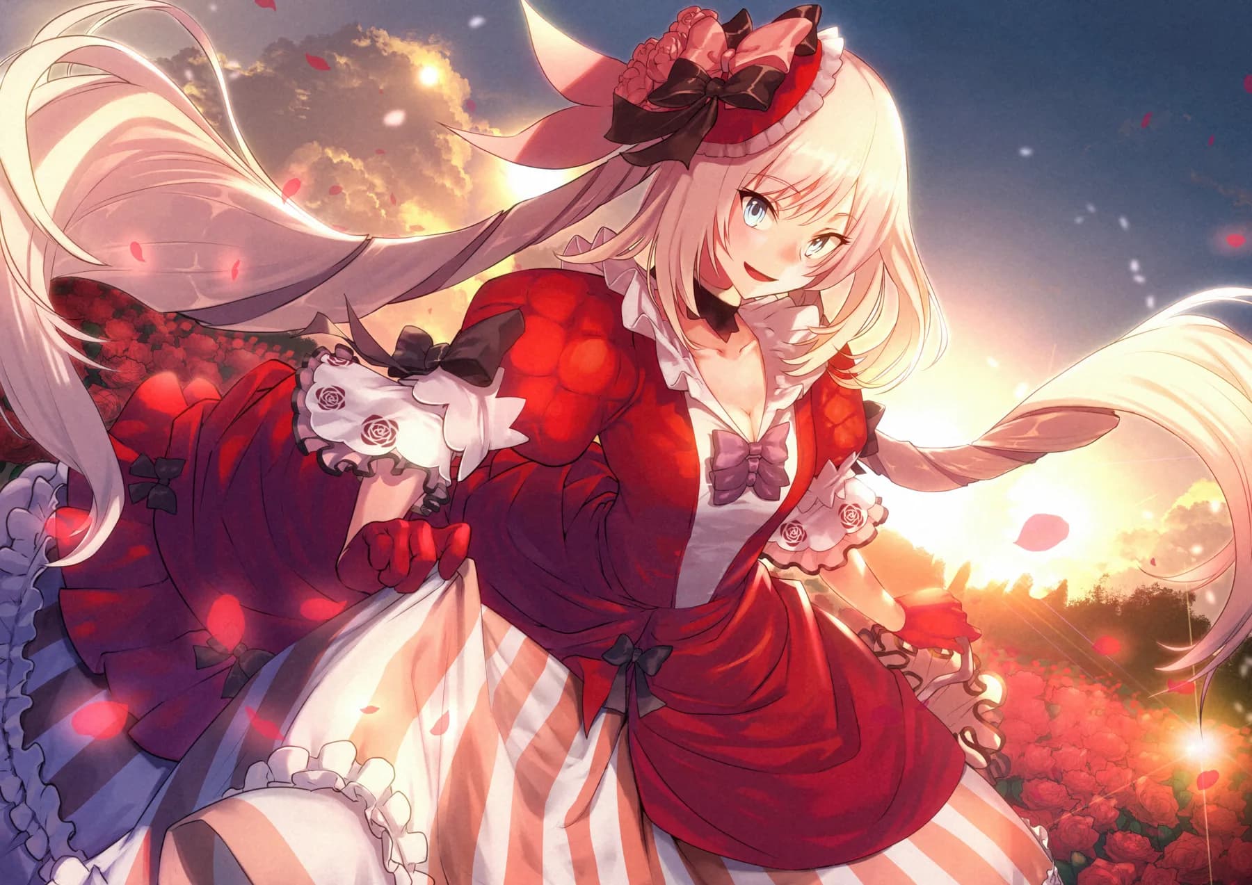 Marie Antoinette Vestido Rojo Jardin de Rosas Fate Grand Order