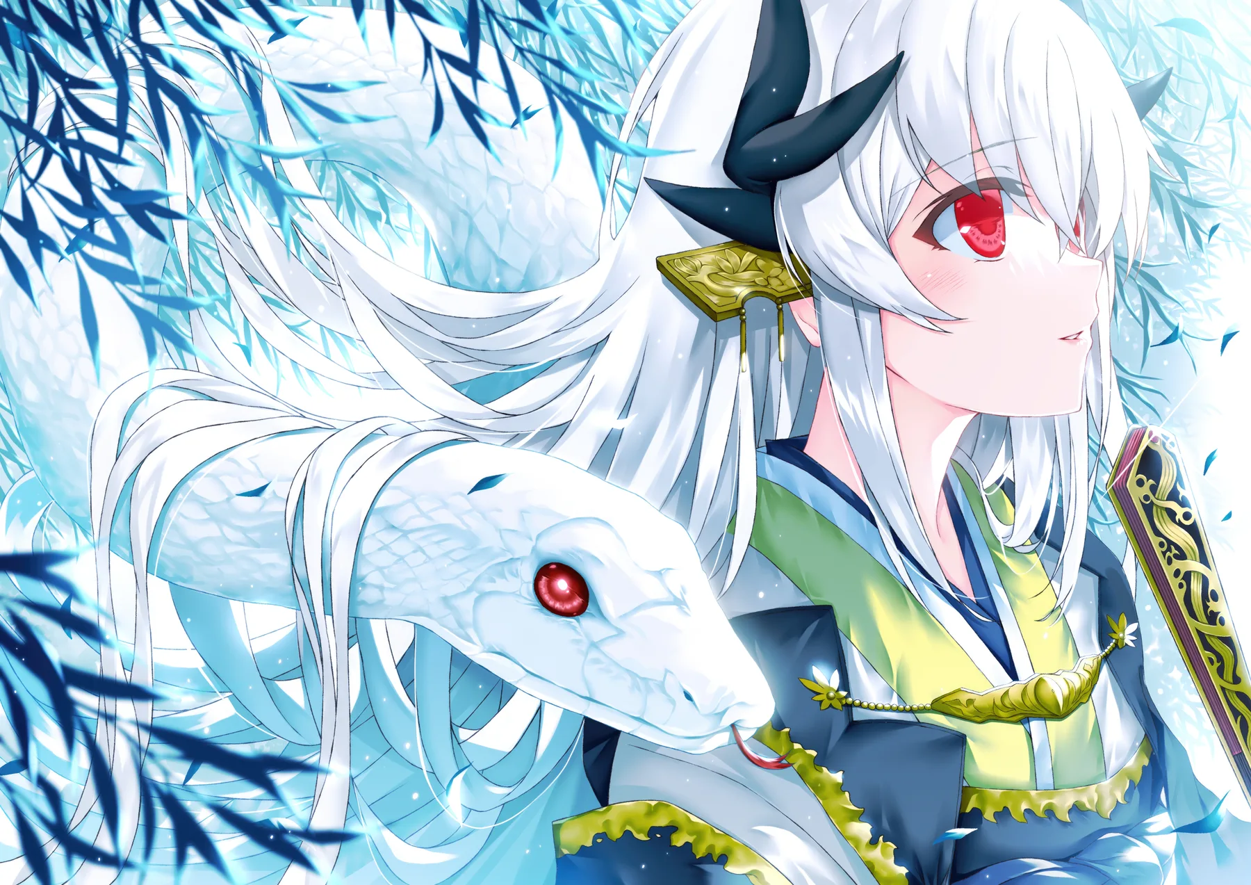 Fate Grand Order Cuernos y Serpiente Blanca