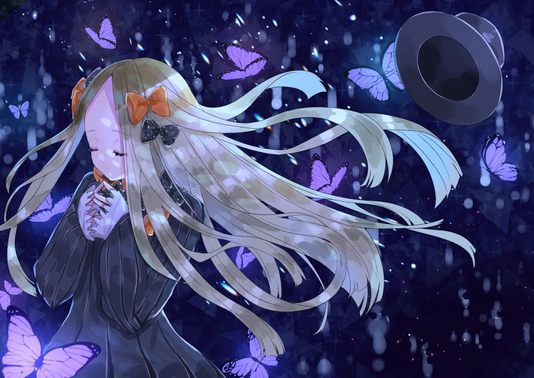 Fate Grand Order Mariposas Purpuras Sombrero