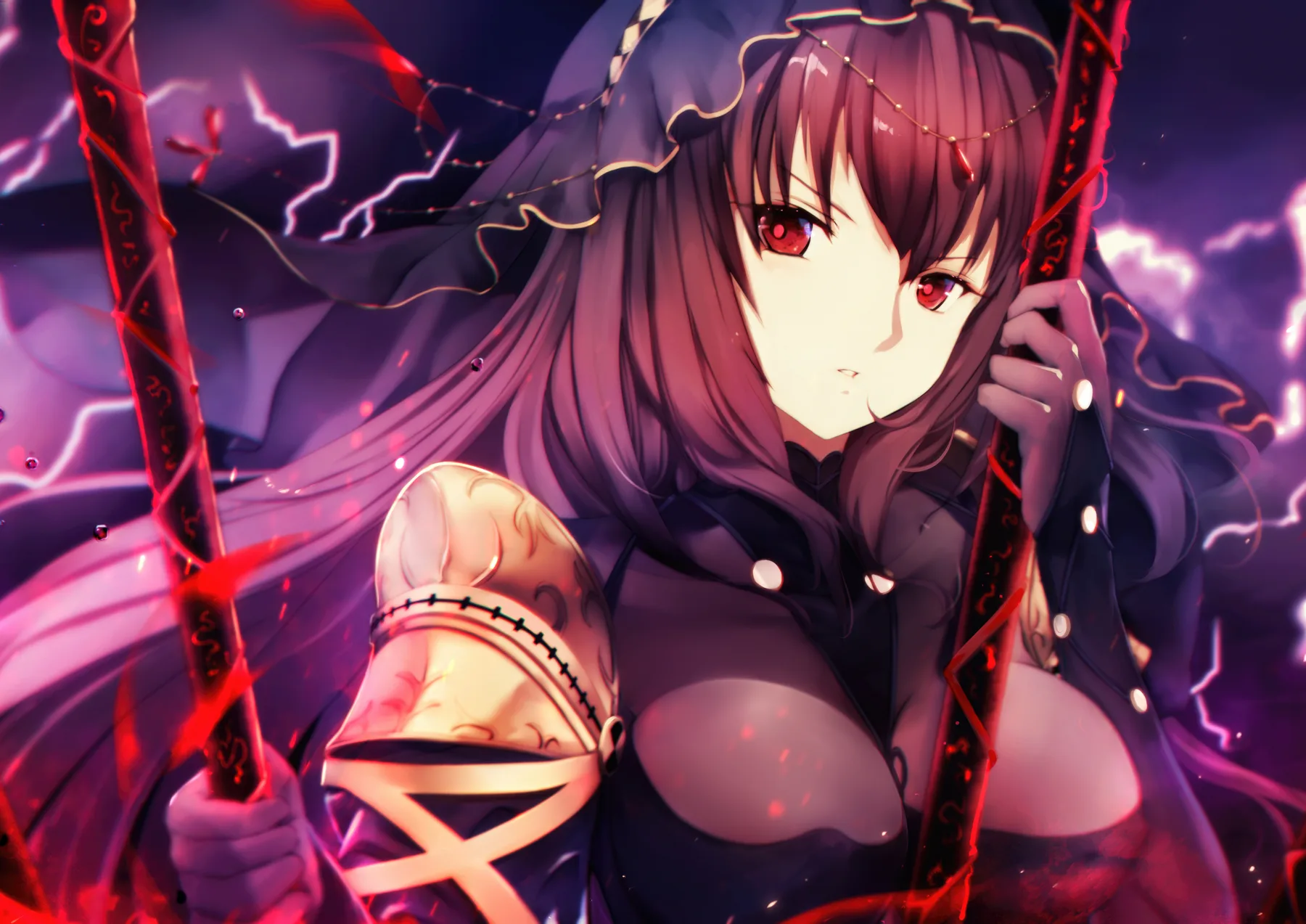 Fate Grand Order Retrato Tormenta Rayos Rojos