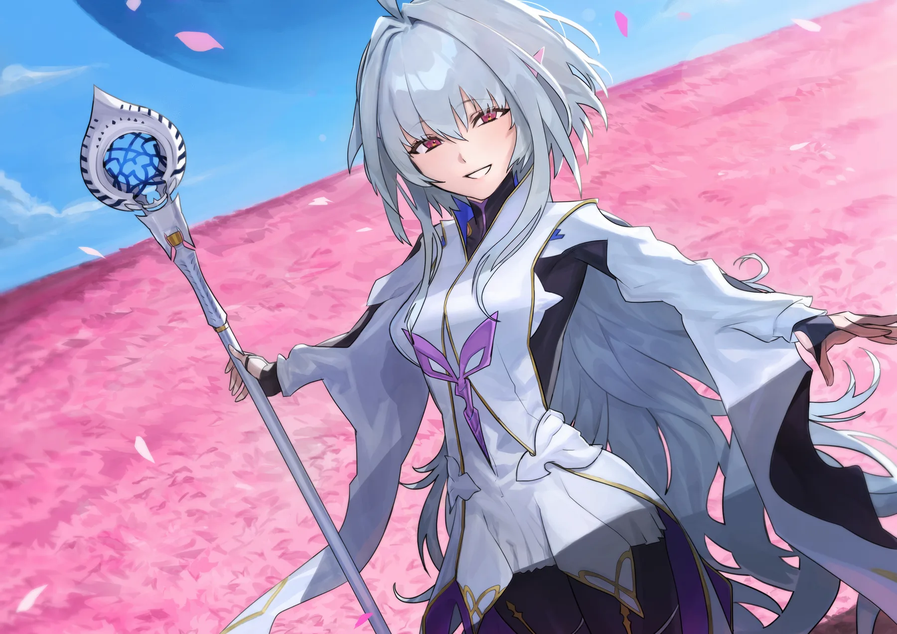 Fate Grand Order Maga con Baston Campo Rosa