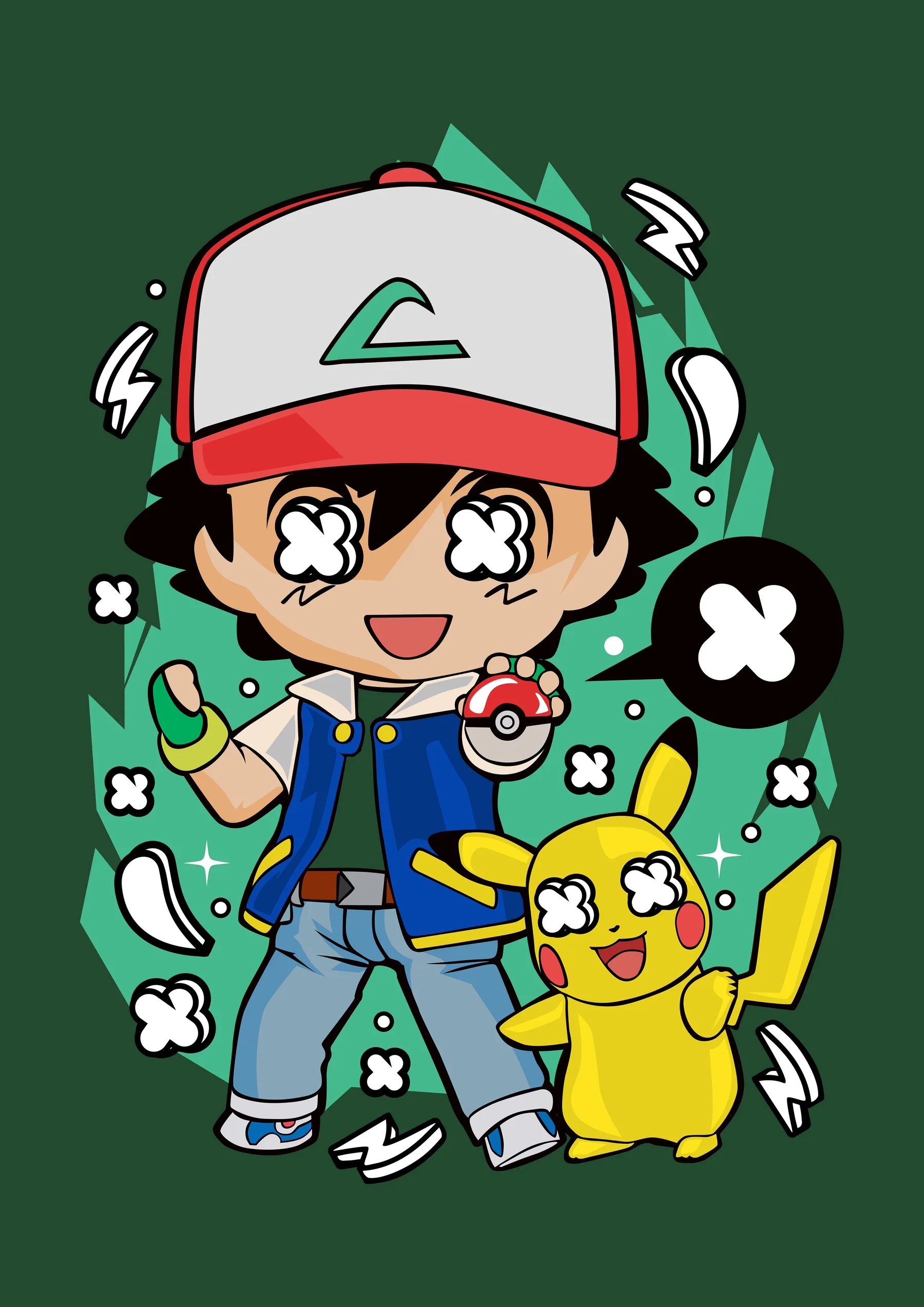 Pokemon - Ash Ketchum y Pikachu