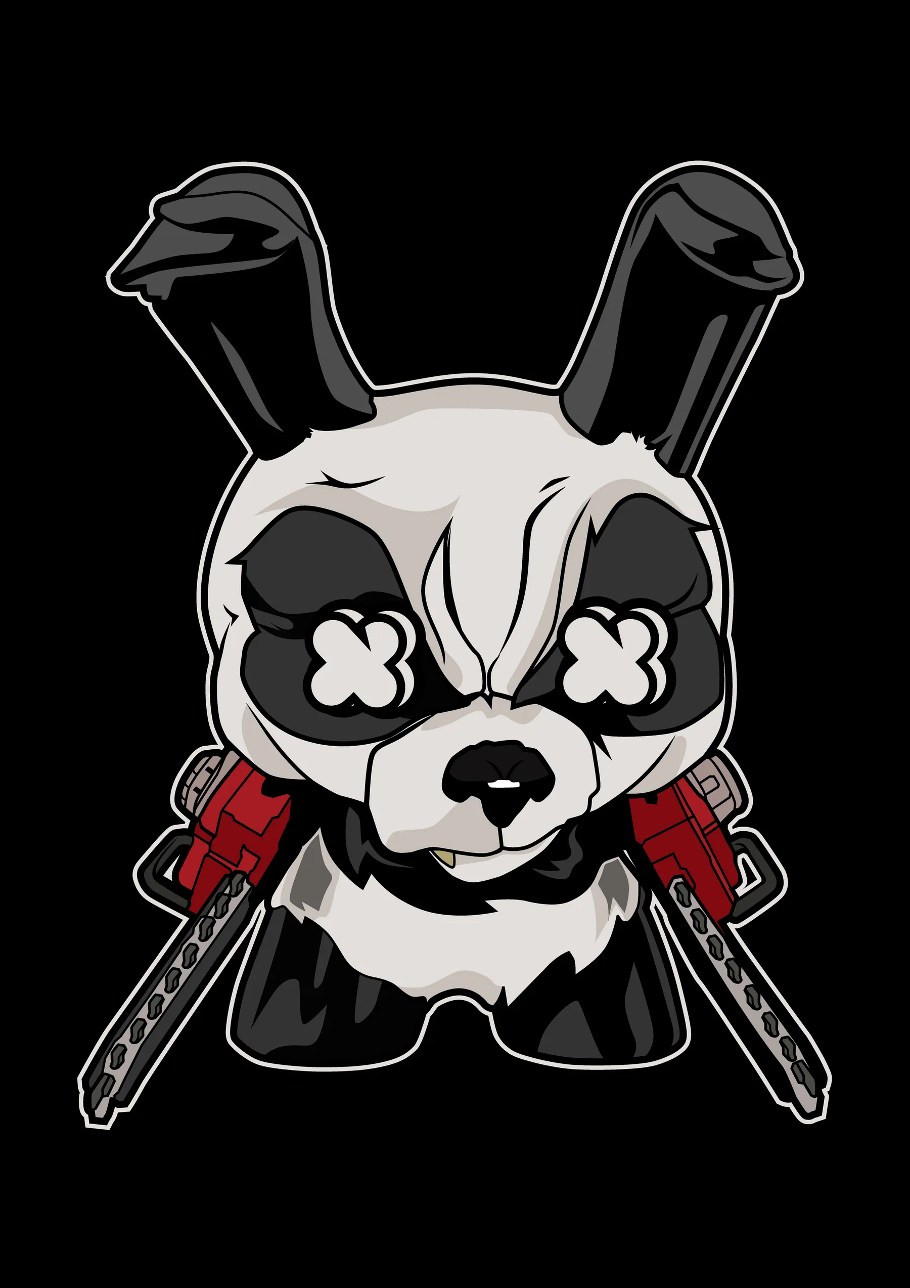 Panda con Espadas Cruzadas