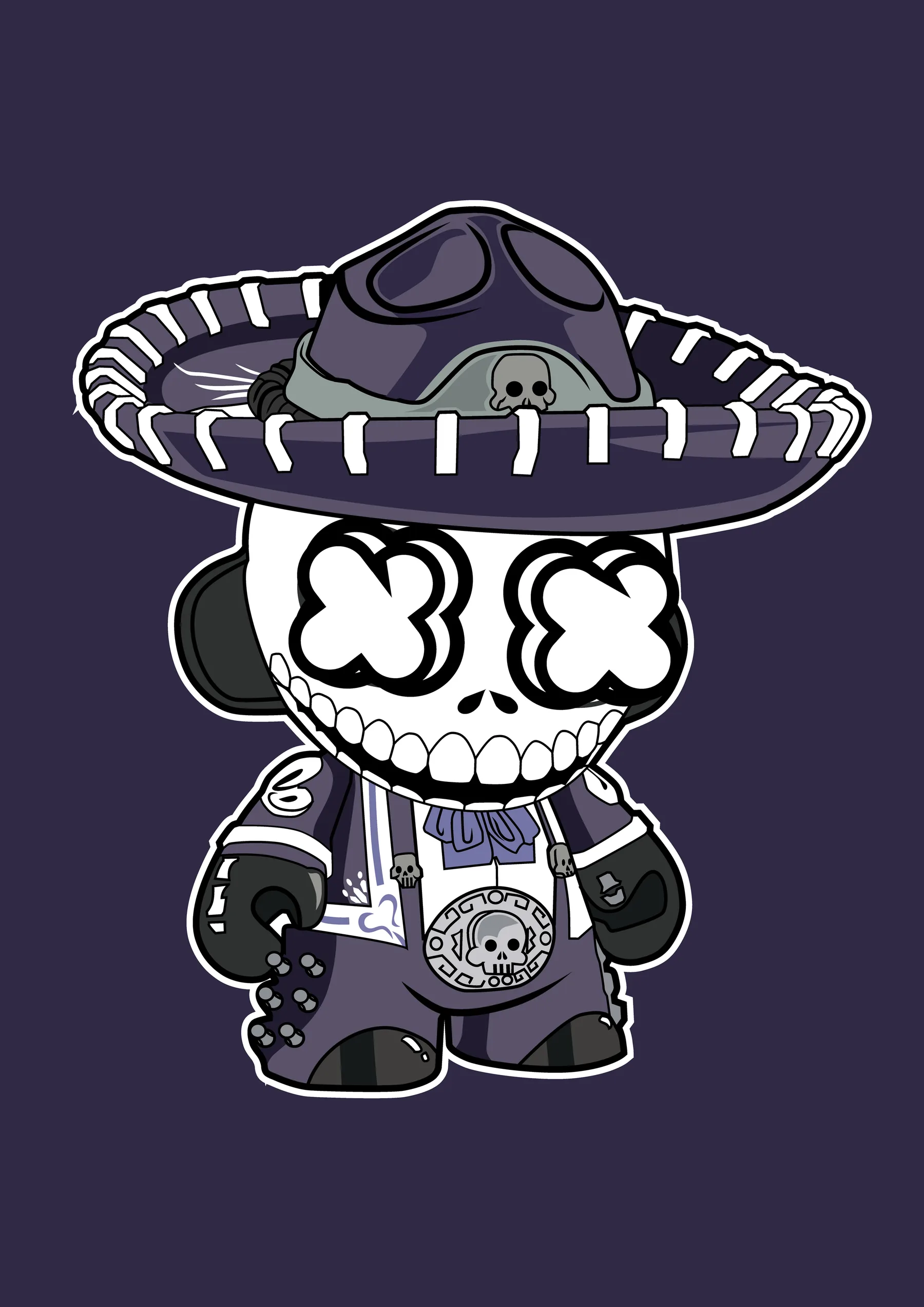 Esqueleto con Sombrero Mexicano