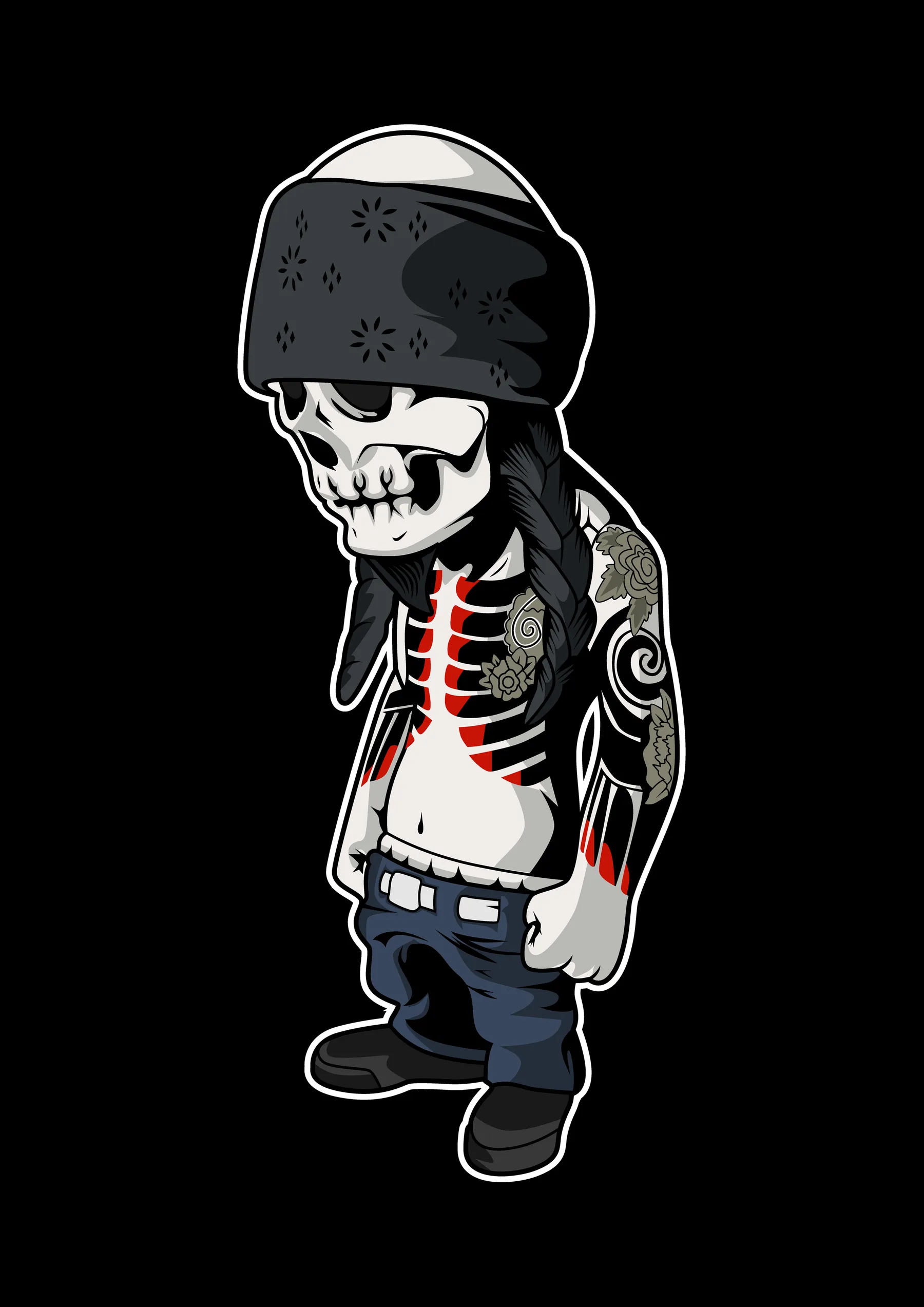 Esqueleto Punk con Gorro