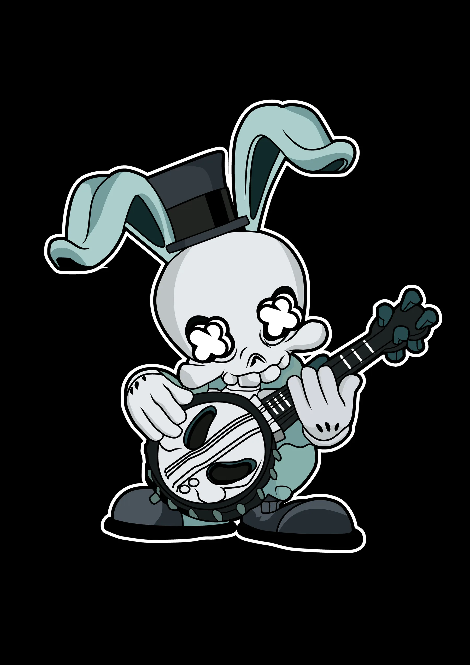 Conejo Esqueleto con Banjo