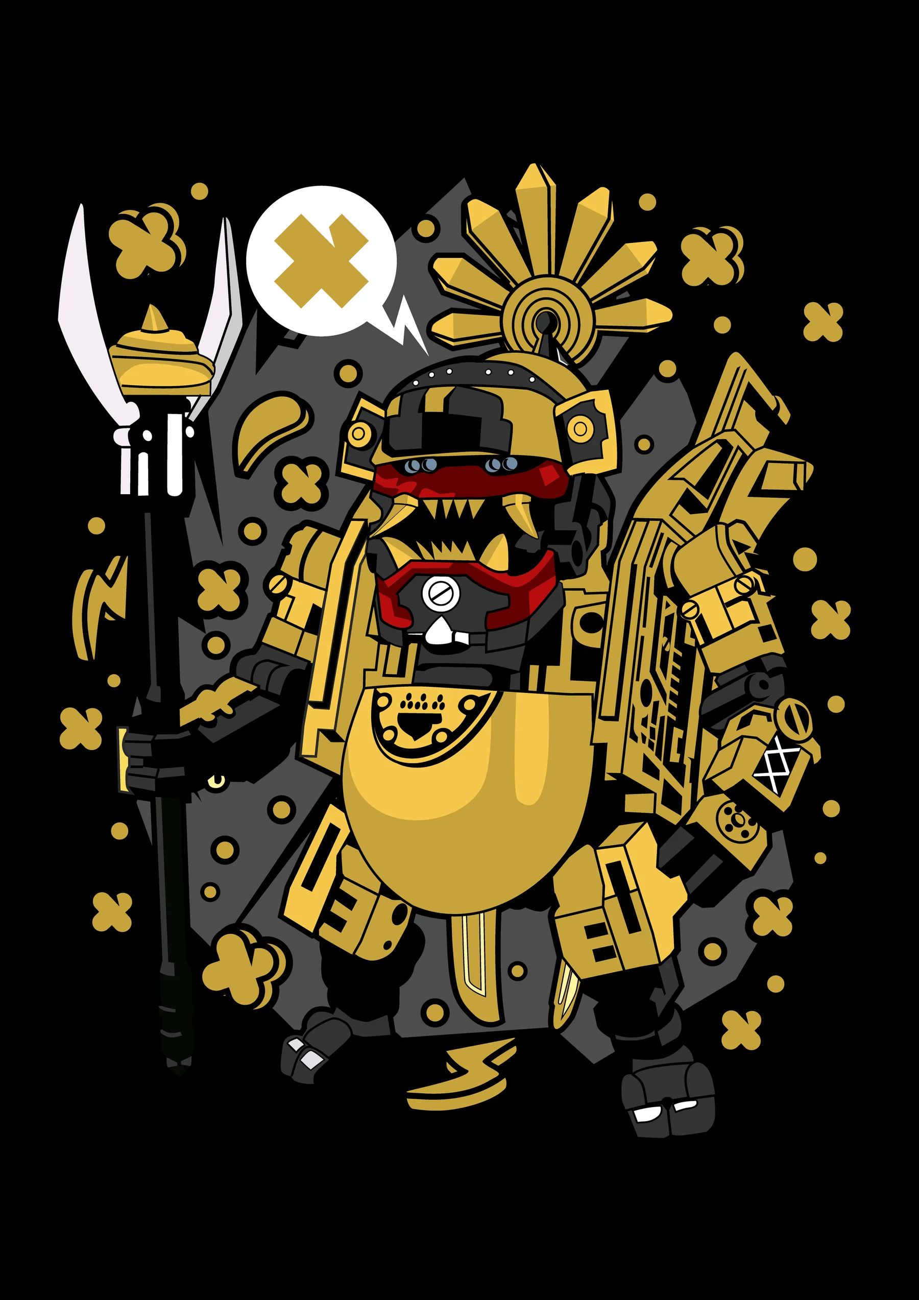 Robot Dorado Estilo Deidad