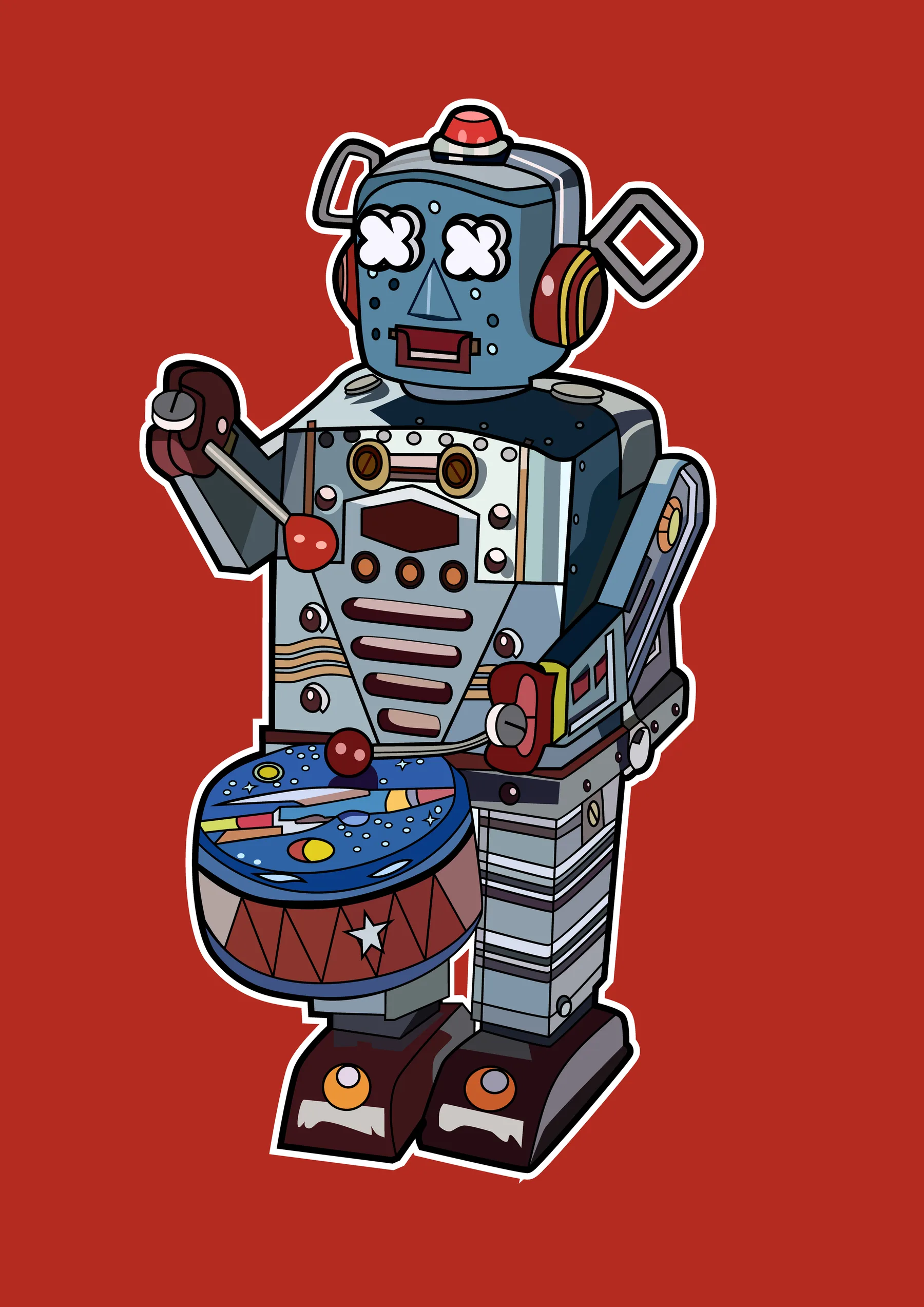 Robot Vintage con Tambor