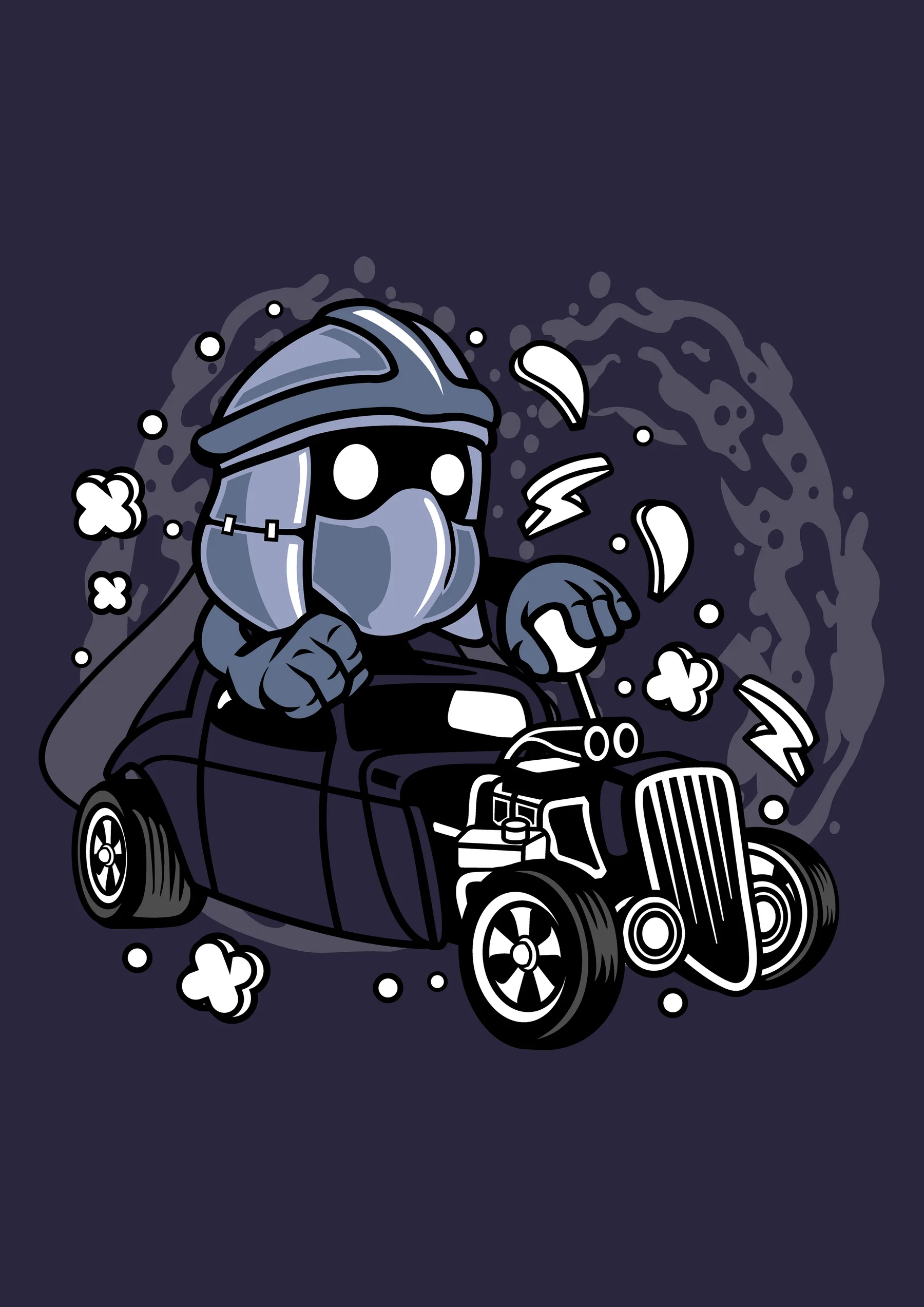 Robot Gris en Auto