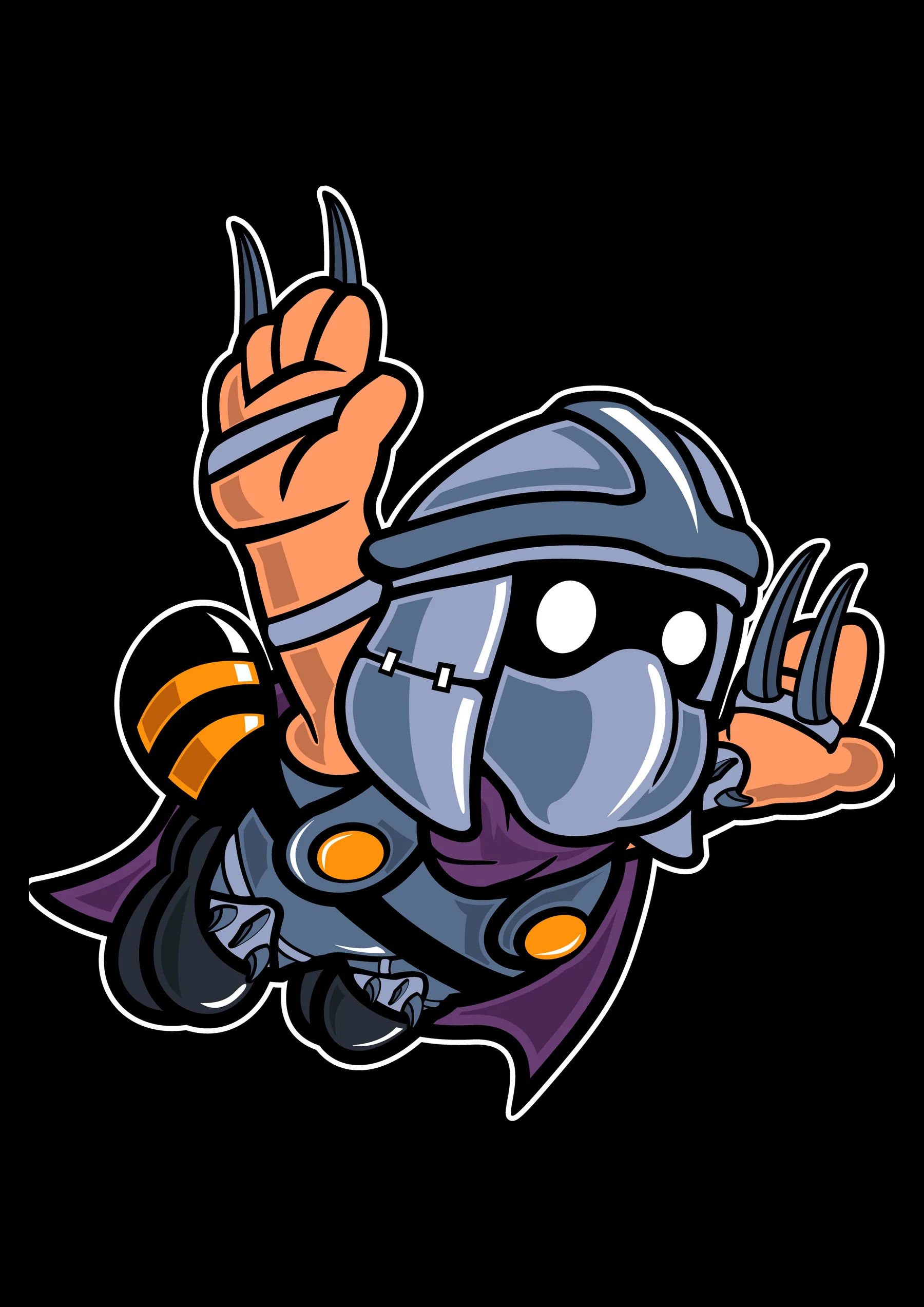 Robot Gris con Capa Volando