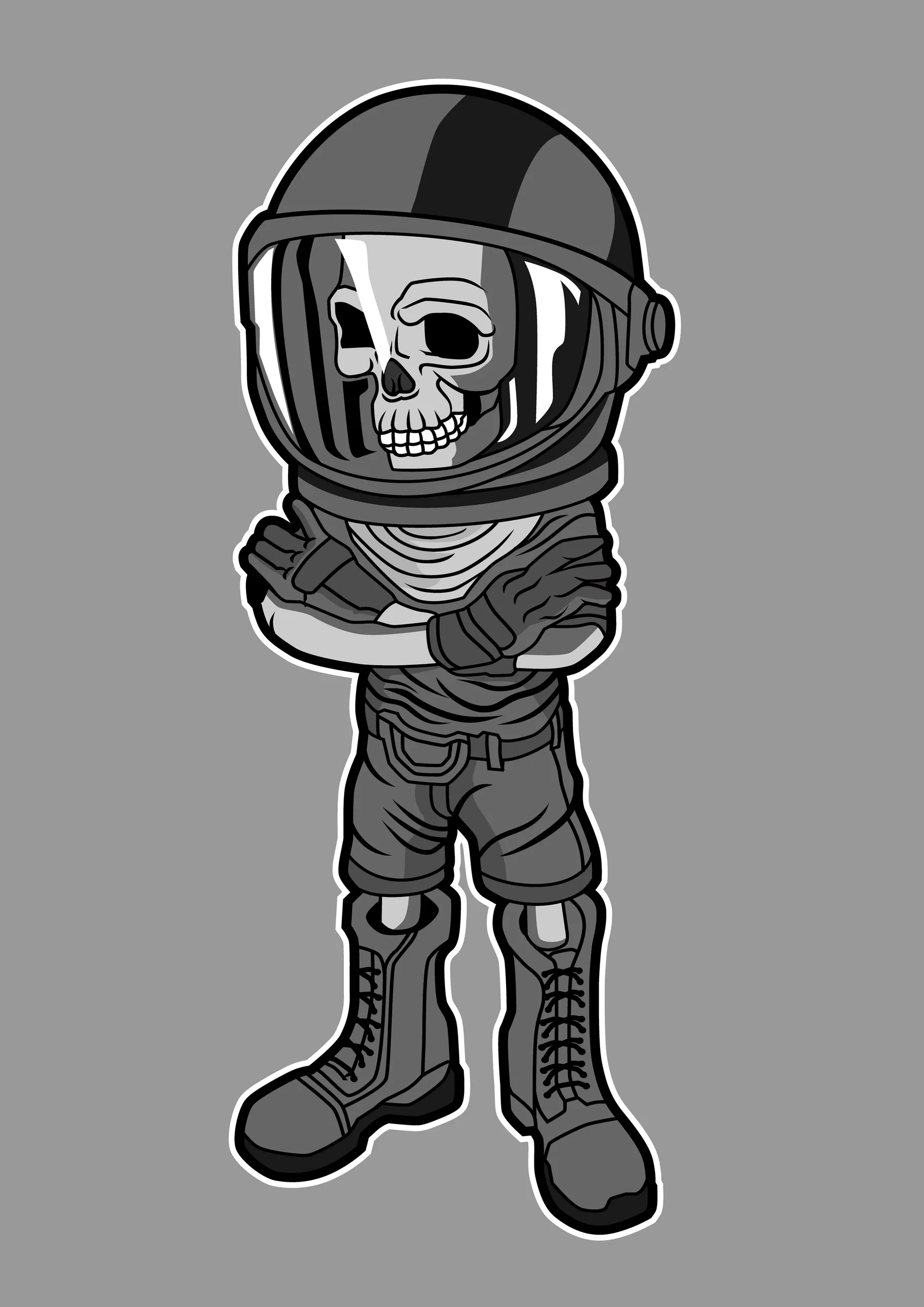 Astronauta Negro Esqueleto