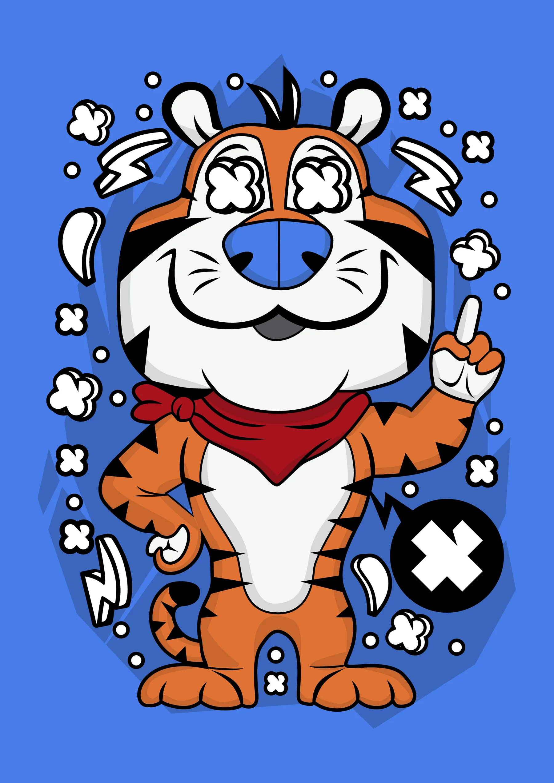 Tigre Estilo Mascota de Cereal