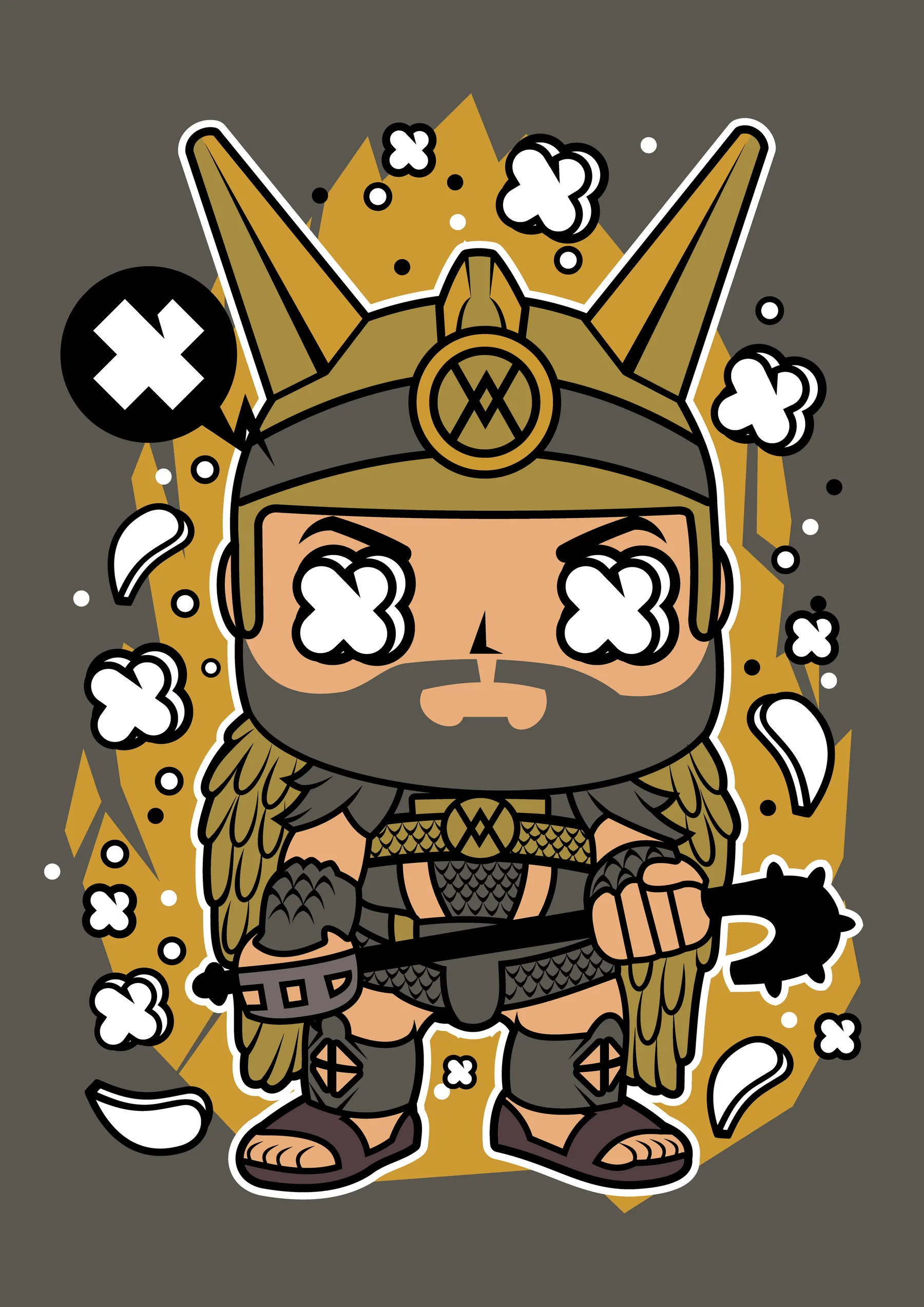 Guerrero Dorado con Barba Estilo Vikingo