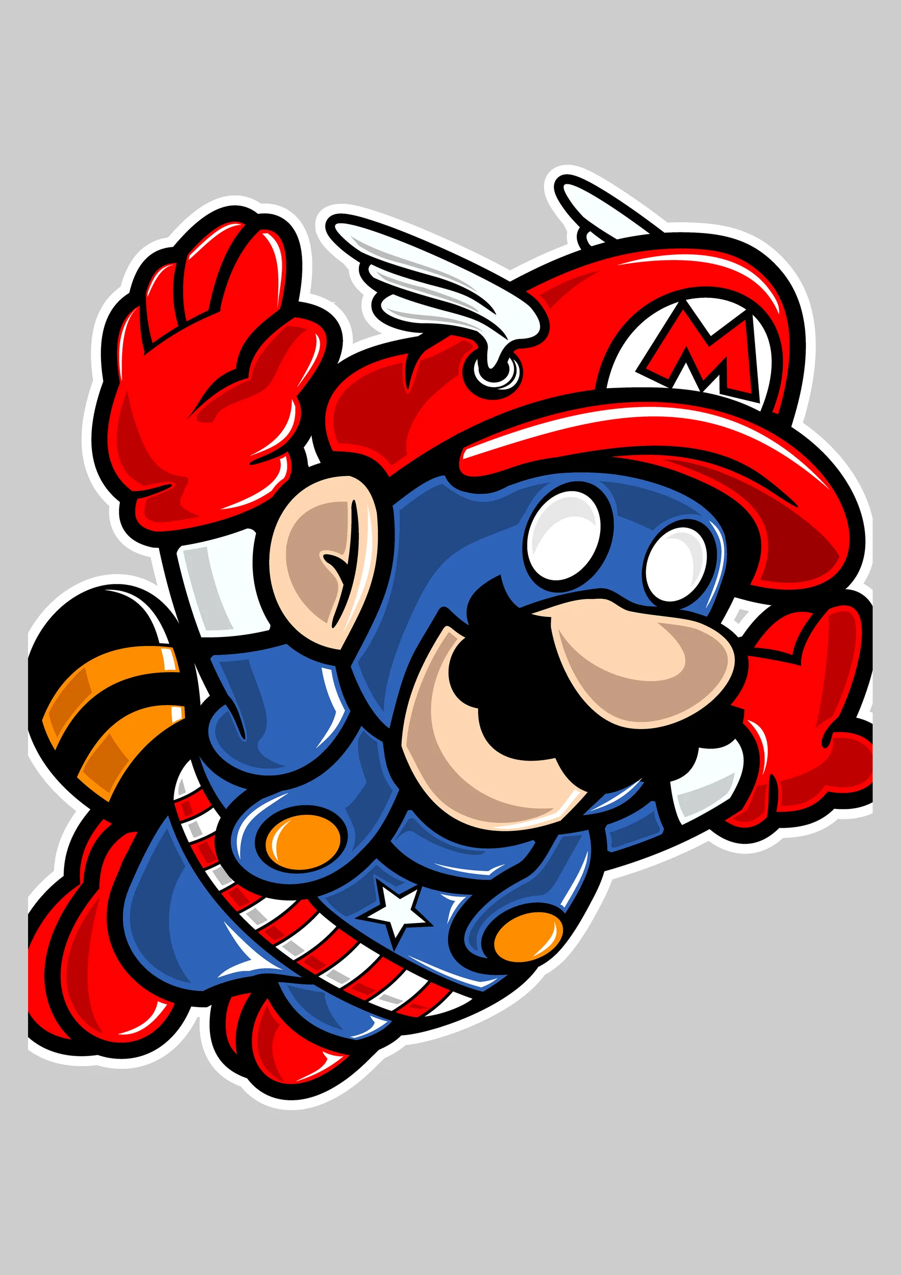 Mario Volando con Capa