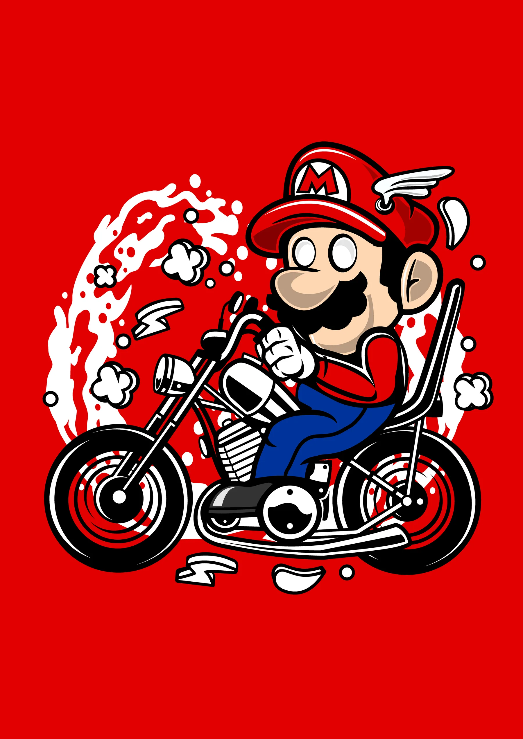 Mario Motociclista con Fuego
