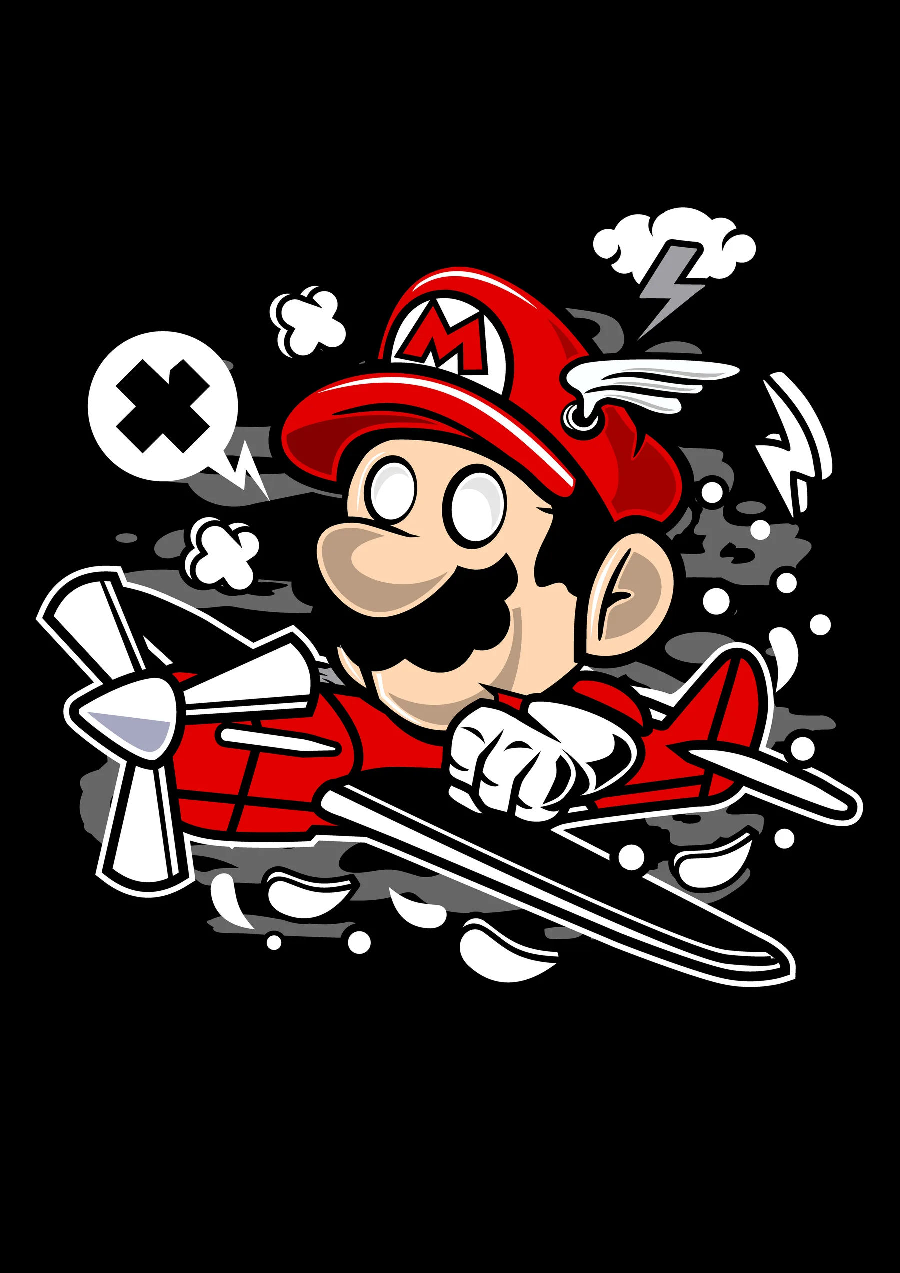Mario Volando en Avion
