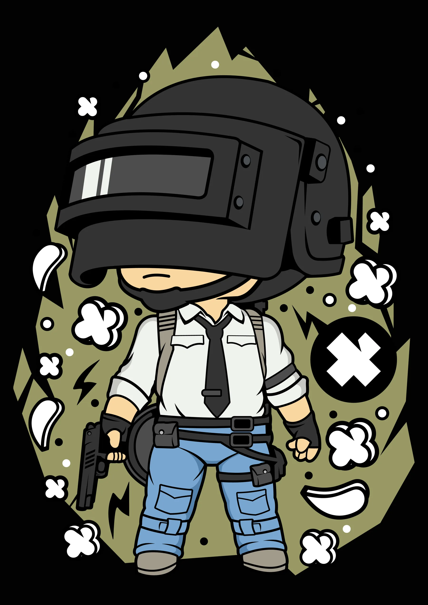 PUBG Personaje con Casco