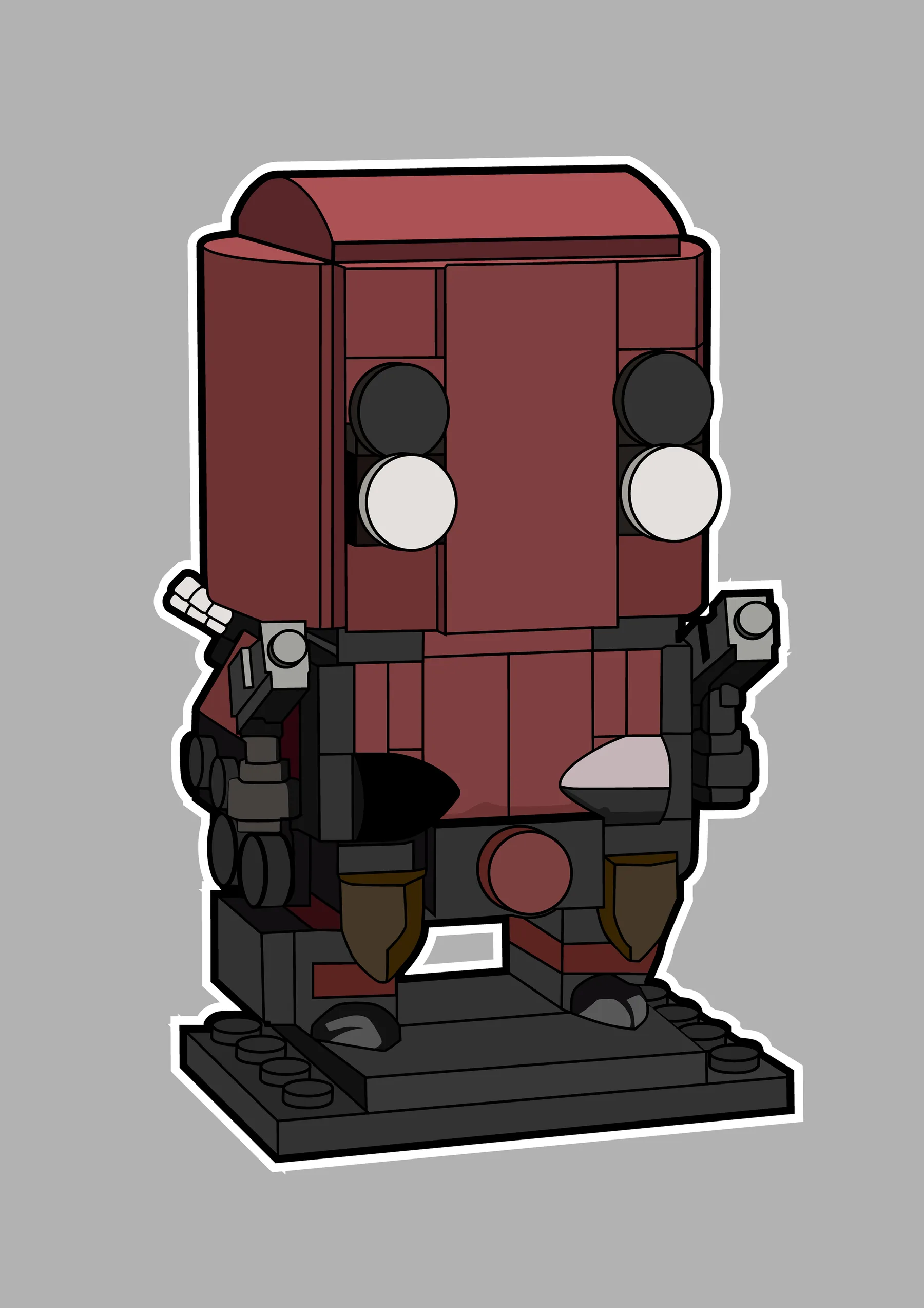 Robot Rojo Lego Minimalista