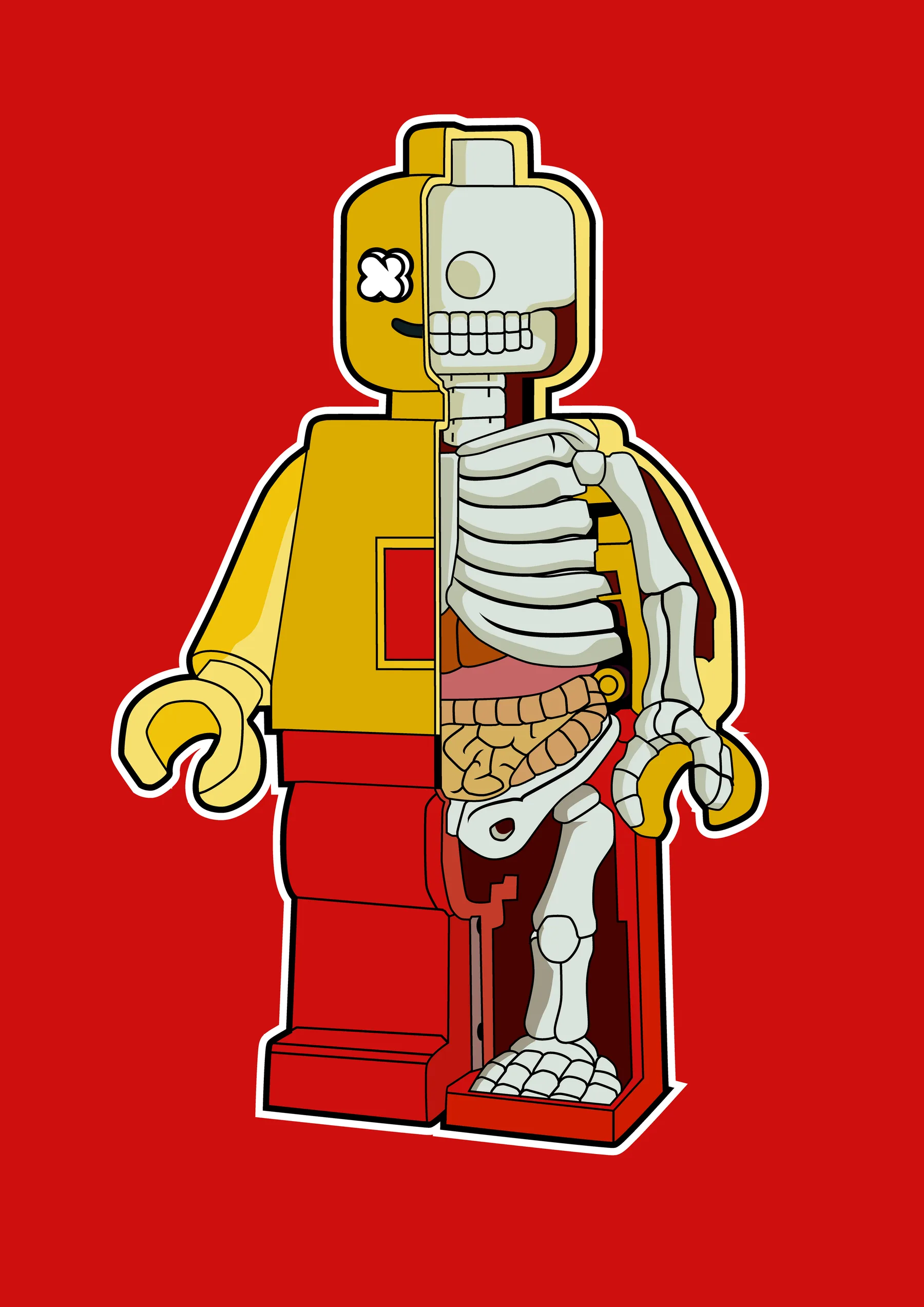 Minifigura Lego con Anatomia Visible
