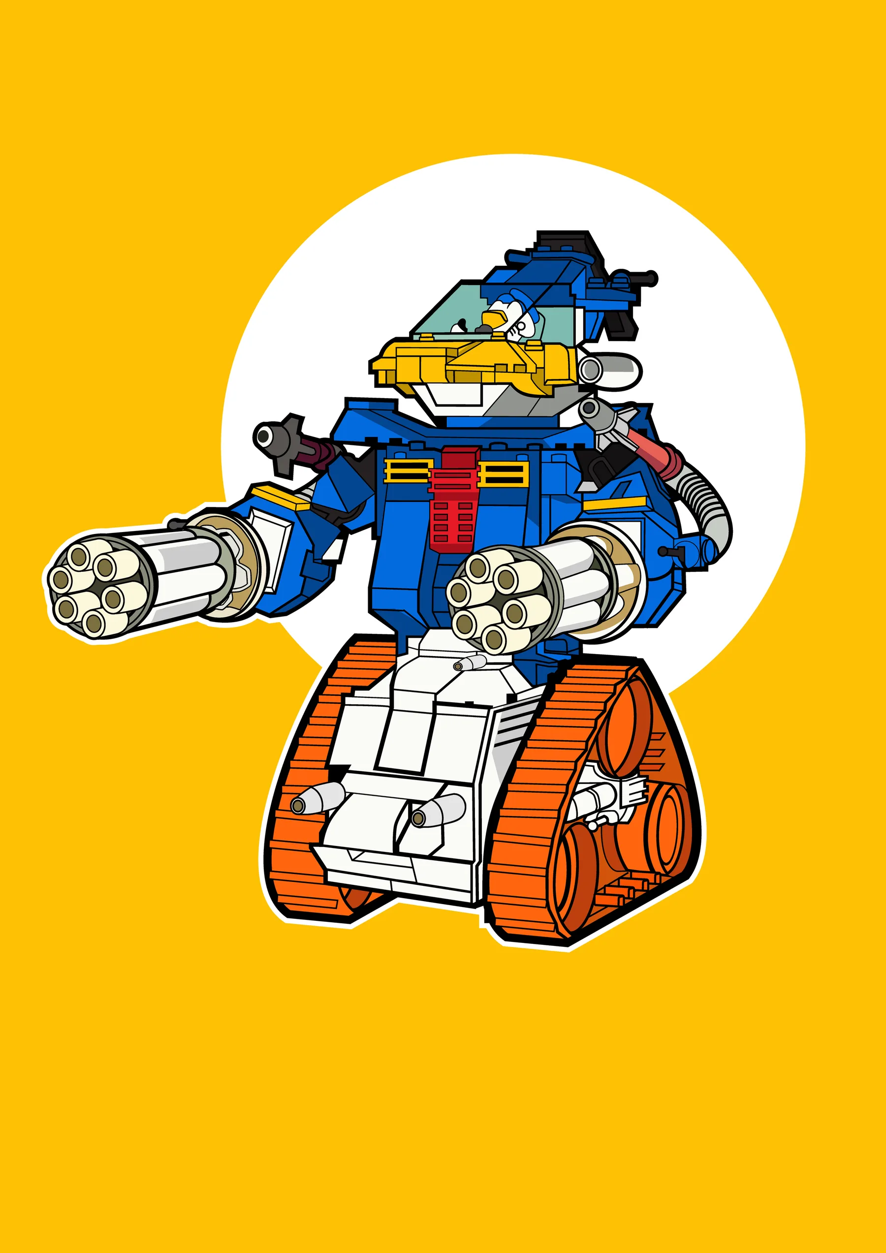 Robot Azul Lego con Canon
