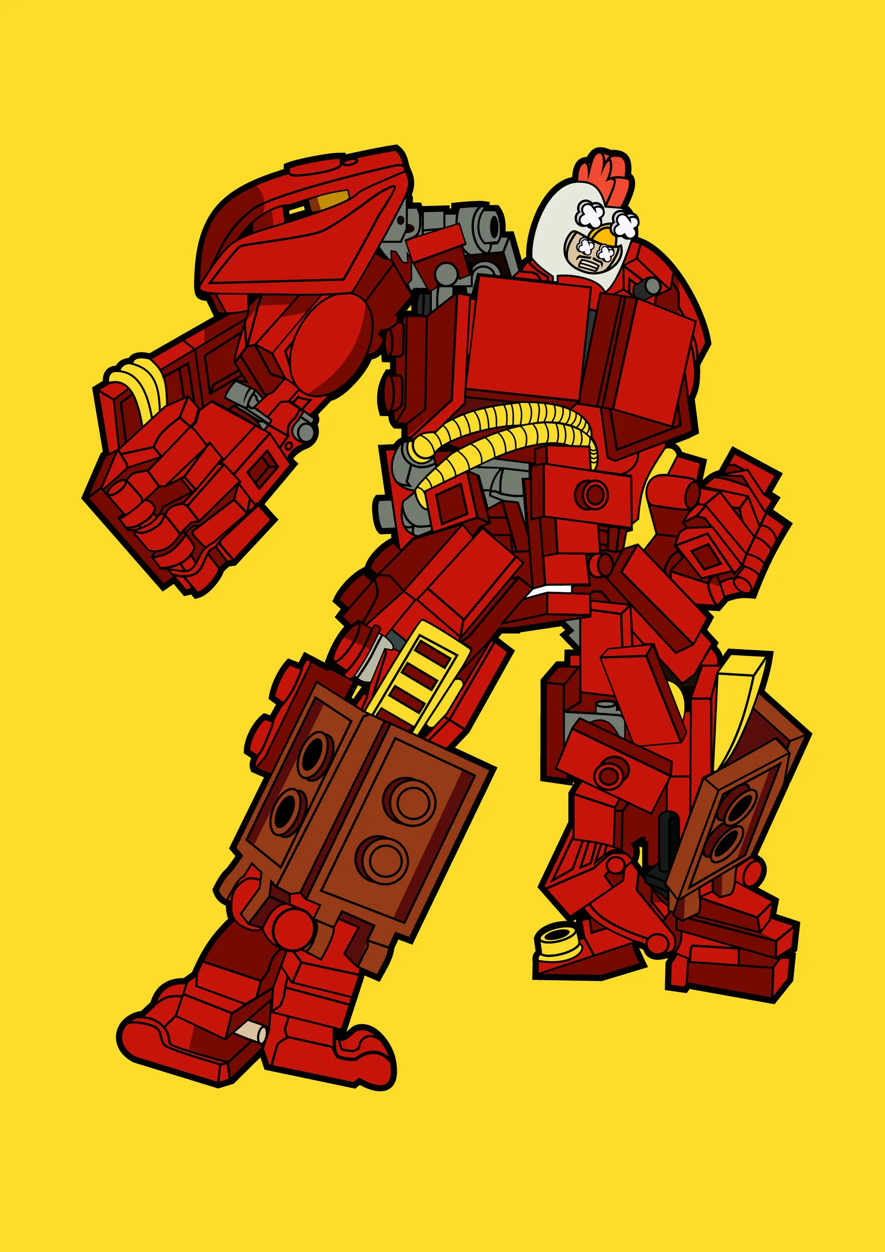 Robot Rojo Lego con Brazos Grandes