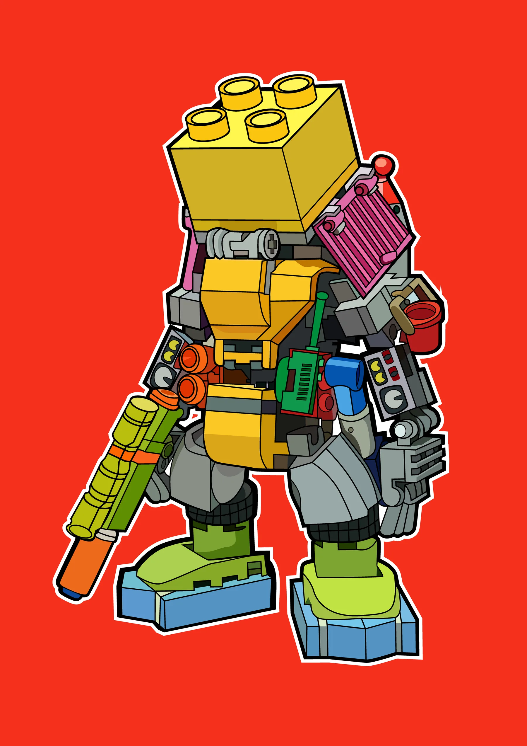 Personaje Verde Lego con Armas