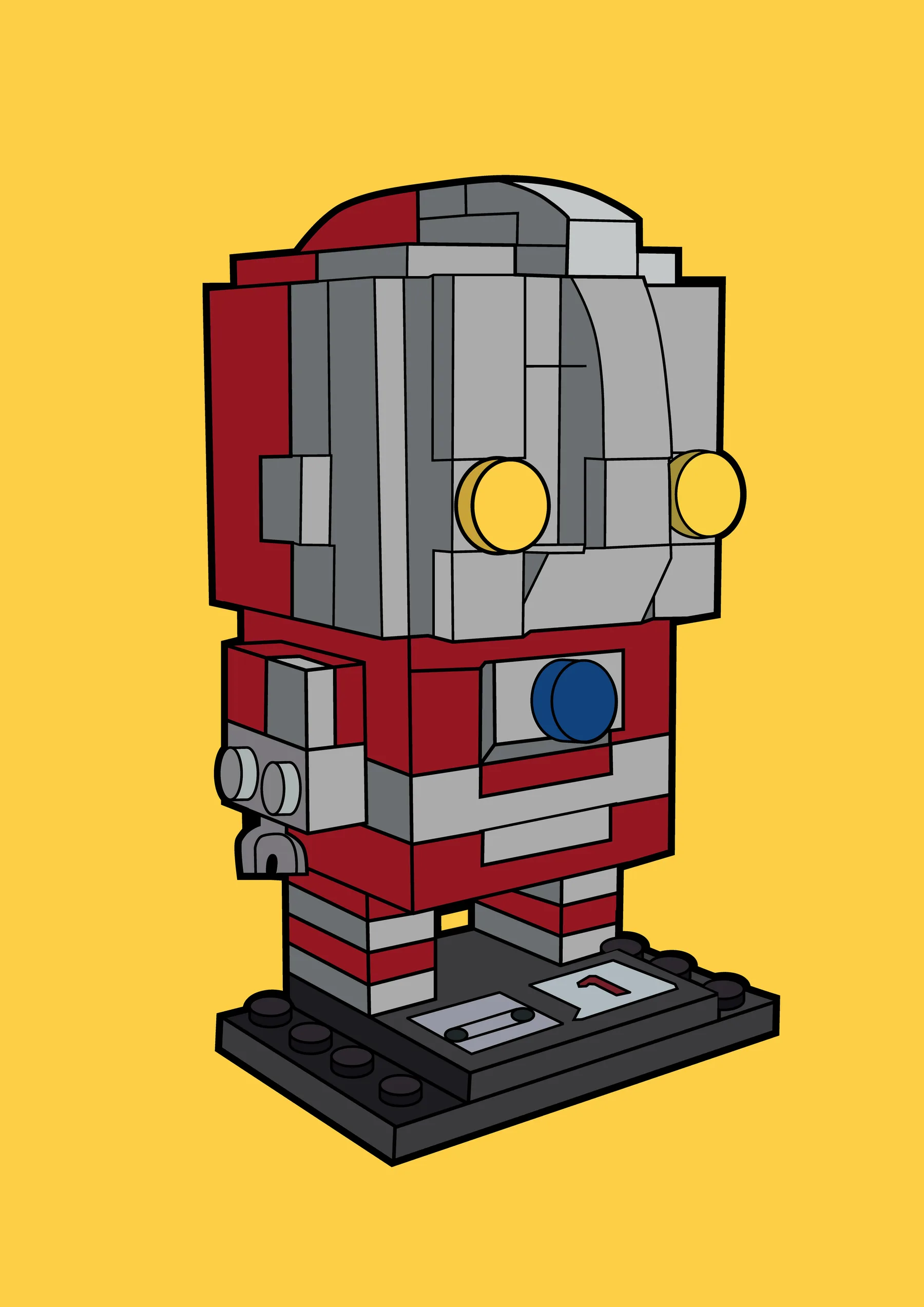 Robot Blanco y Gris Estilo Wall-E Lego