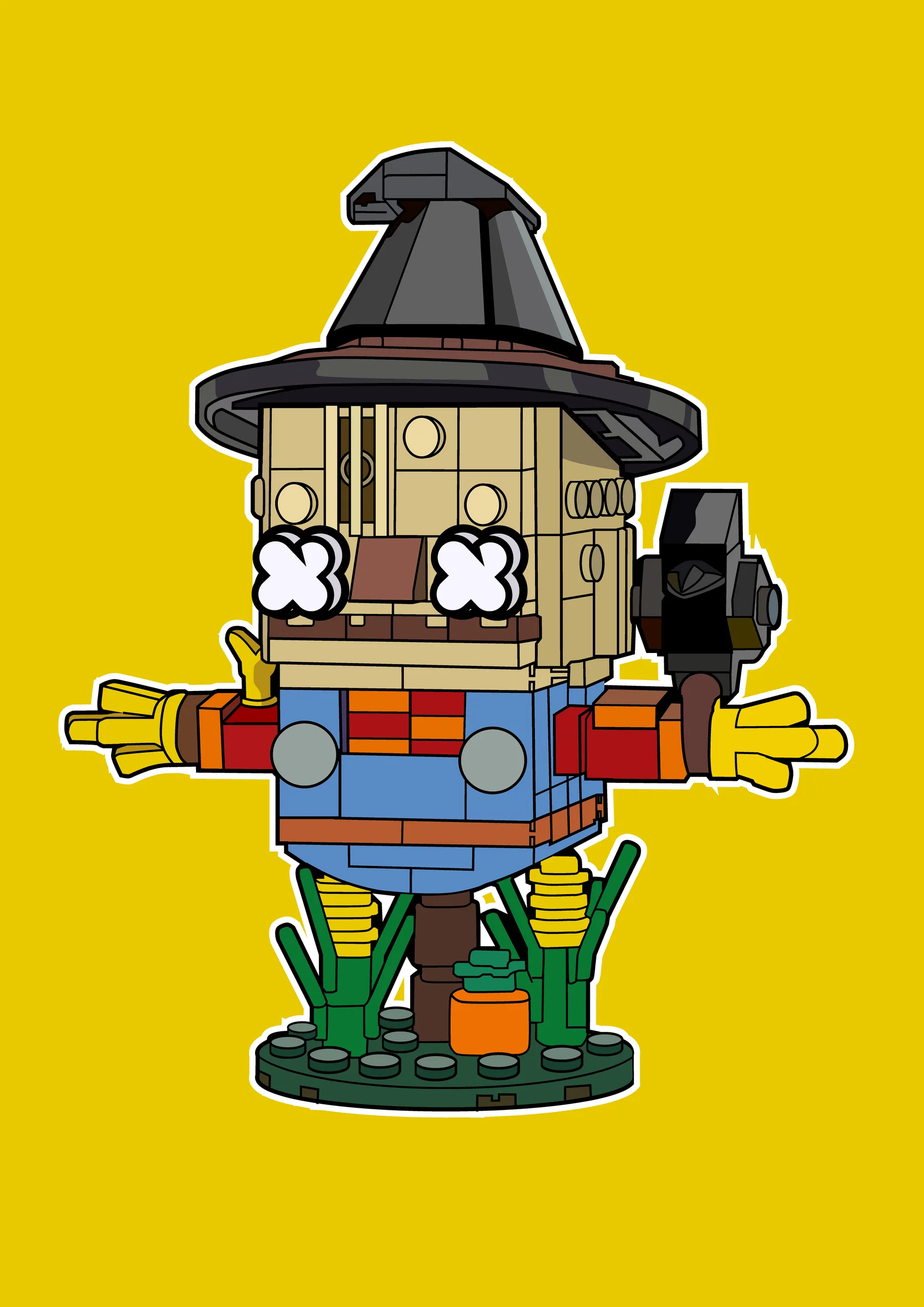 Espantapajaros Lego con Sombrero